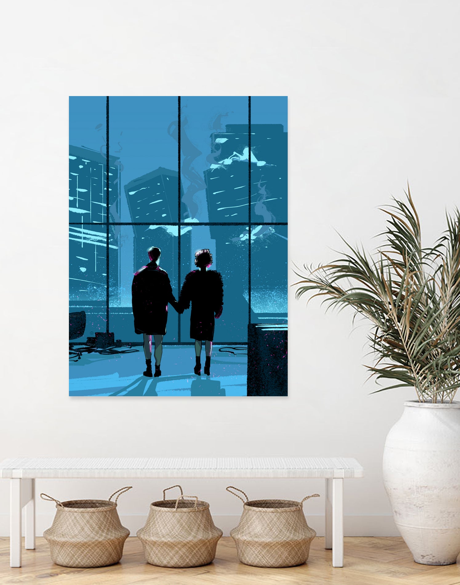 Fight Club by Nikita Abakumov on GIANT ART - blue digital painting