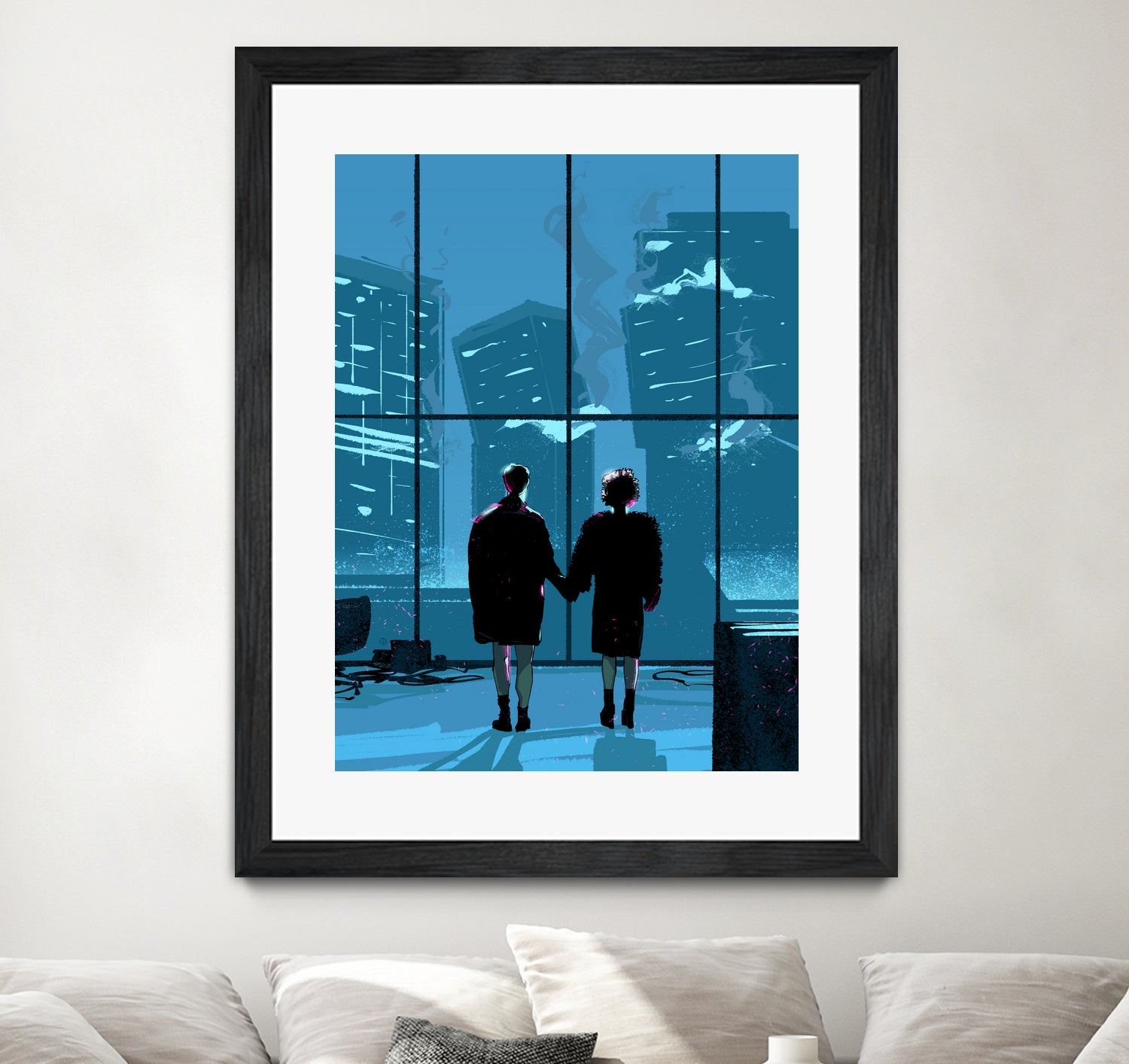 Fight Club by Nikita Abakumov on GIANT ART - blue digital painting