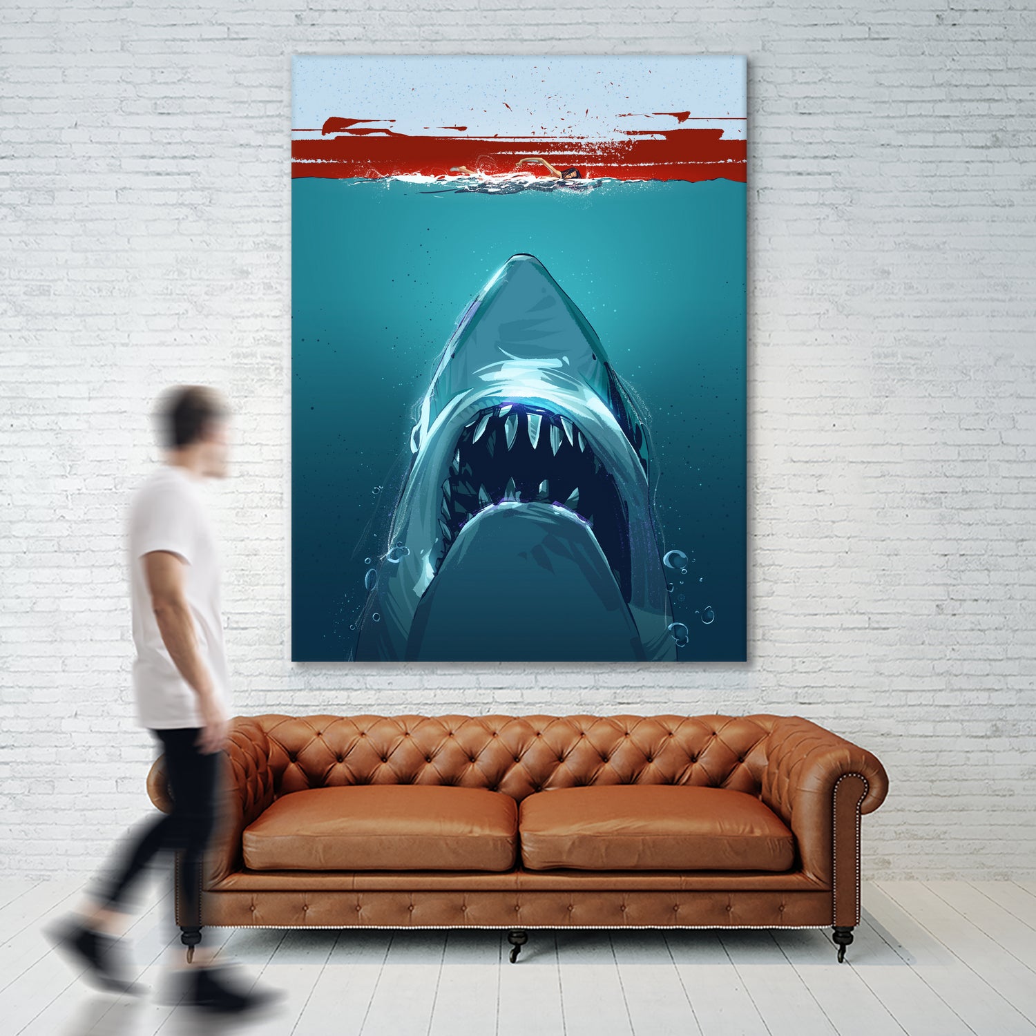 JAWS by Nikita Abakumov on GIANT ART - blue digital painting