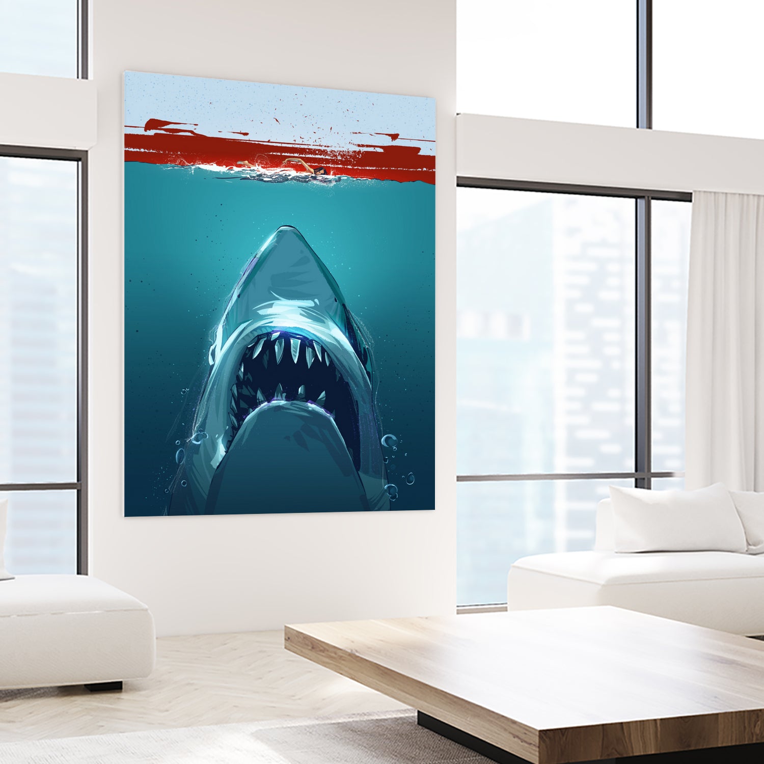 JAWS by Nikita Abakumov on GIANT ART - blue digital painting