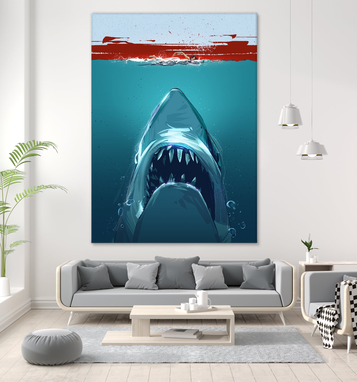 JAWS by Nikita Abakumov on GIANT ART - blue digital painting