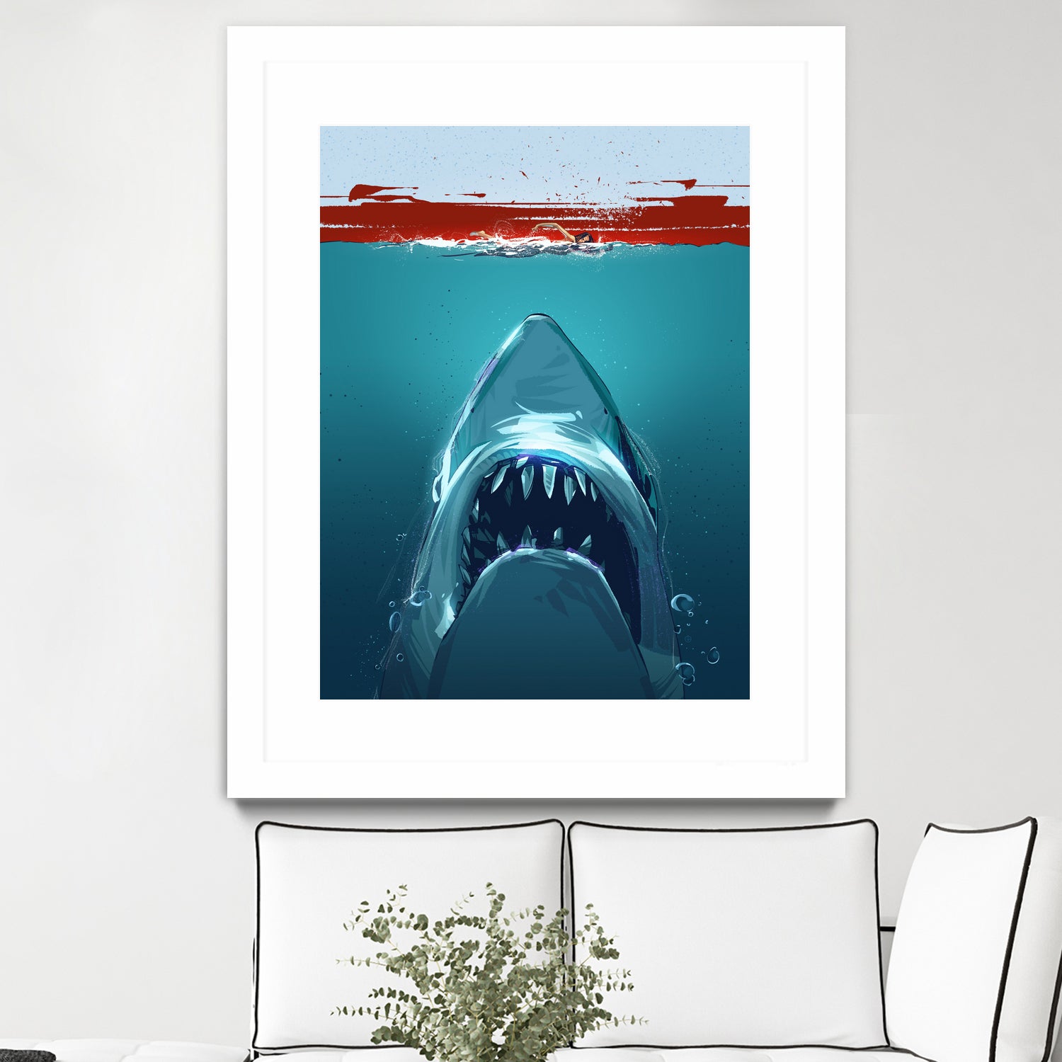 JAWS by Nikita Abakumov on GIANT ART - blue digital painting