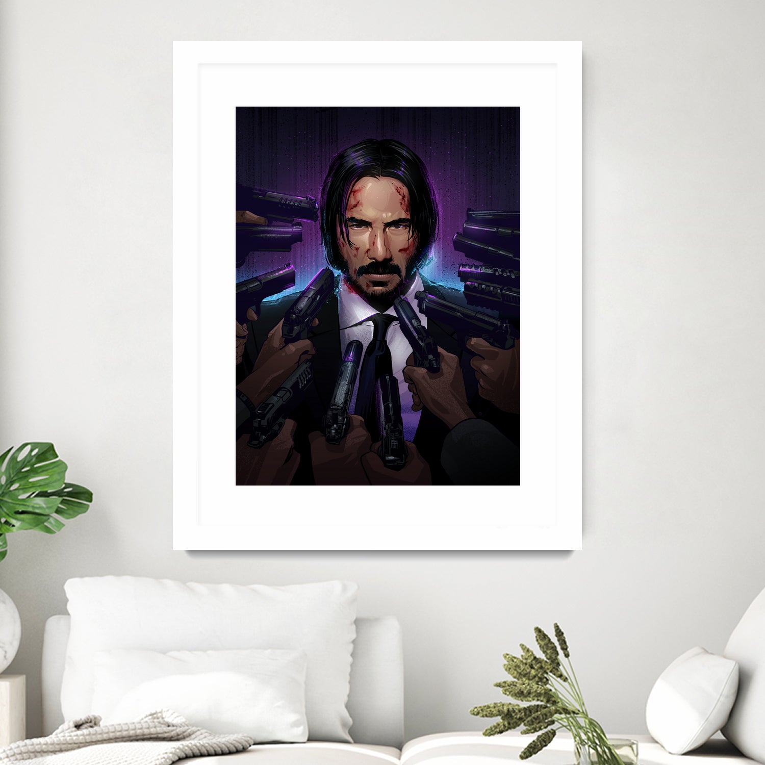 John Wick by Nikita Abakumov on GIANT ART - fuchsia digital painting