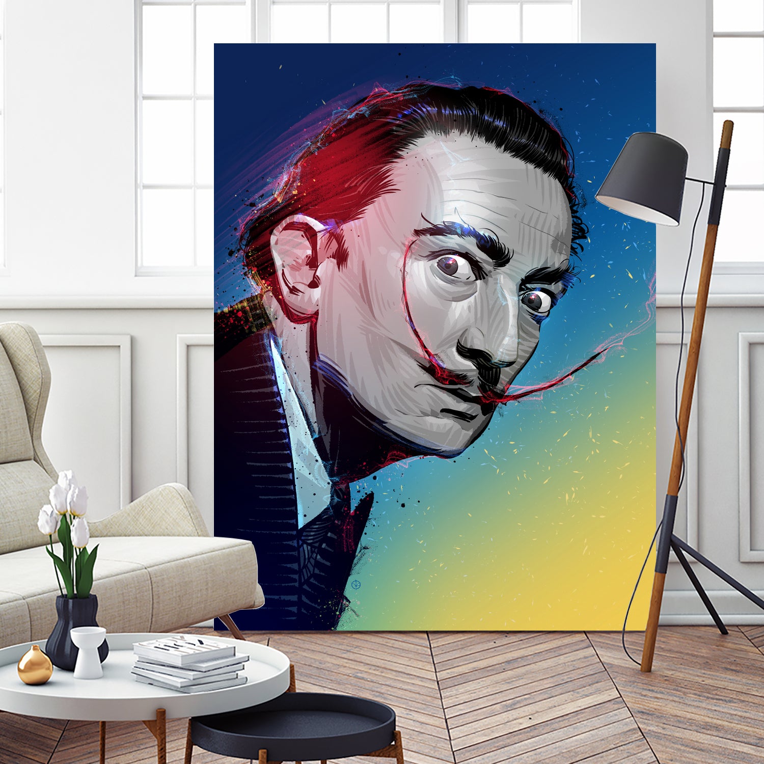 Salvador Dali by Nikita Abakumov on GIANT ART - blue digital painting