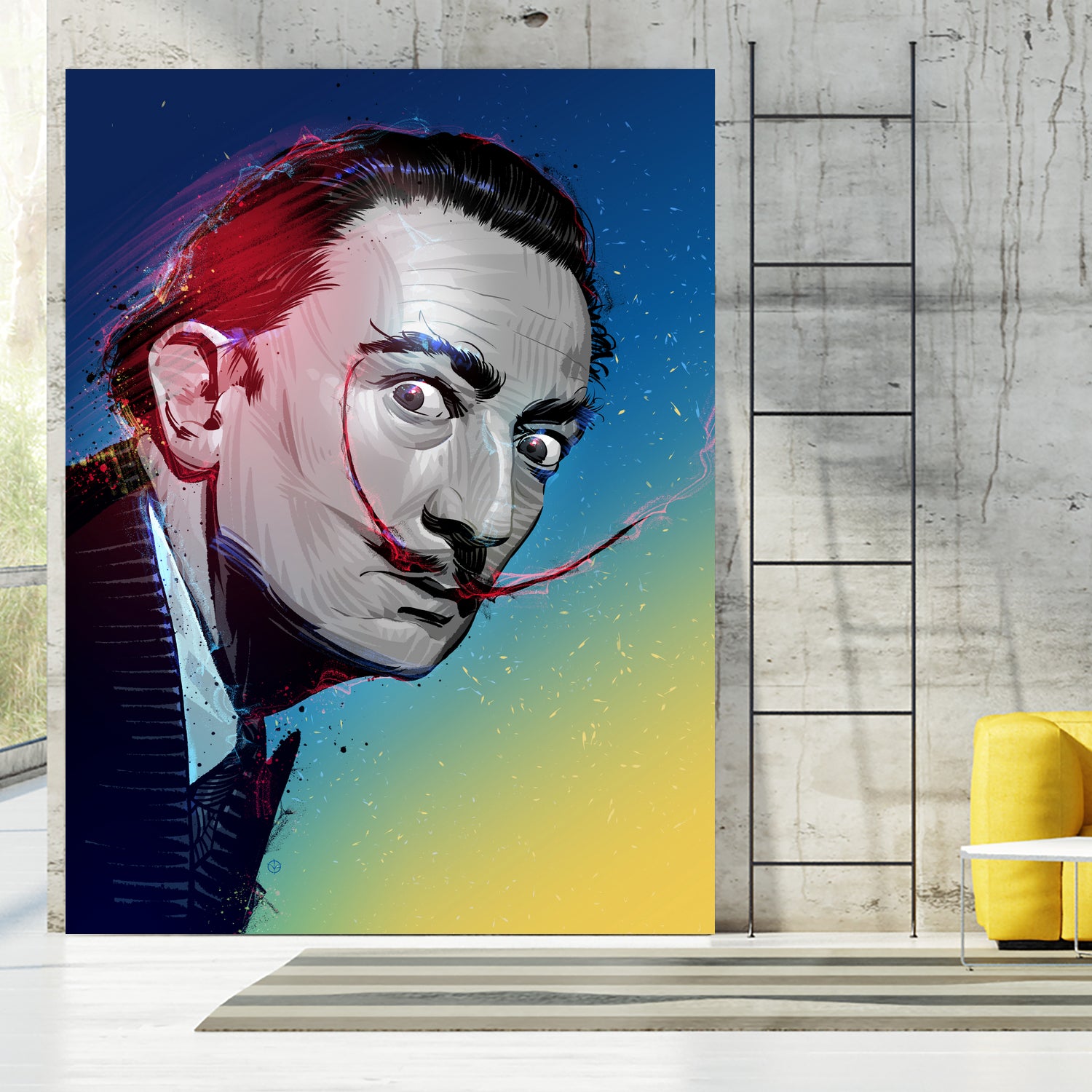 Salvador Dali by Nikita Abakumov on GIANT ART - blue digital painting