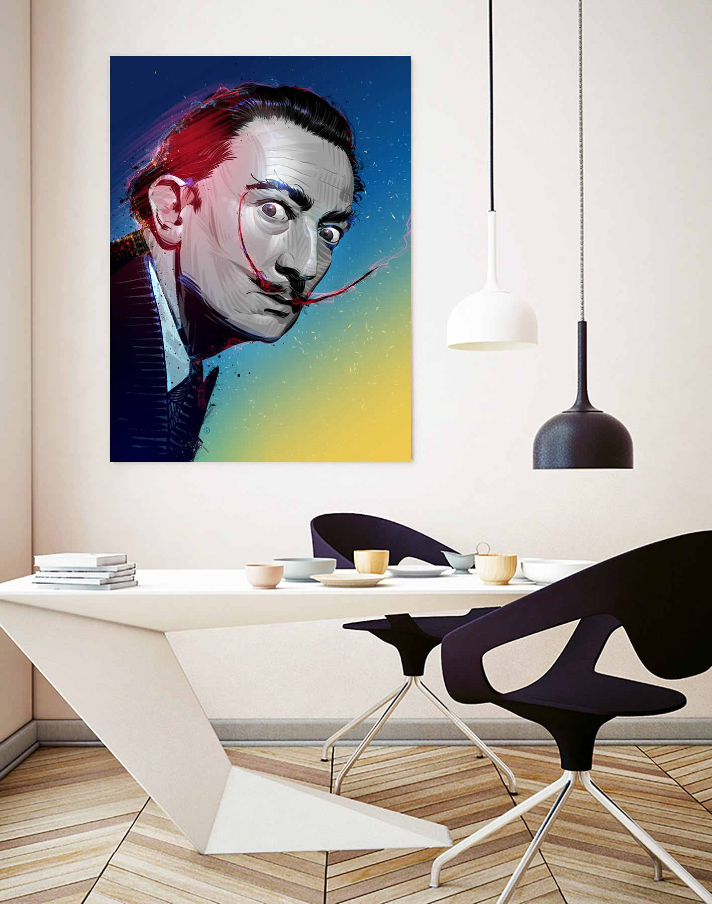 Salvador Dali by Nikita Abakumov on GIANT ART - blue digital painting