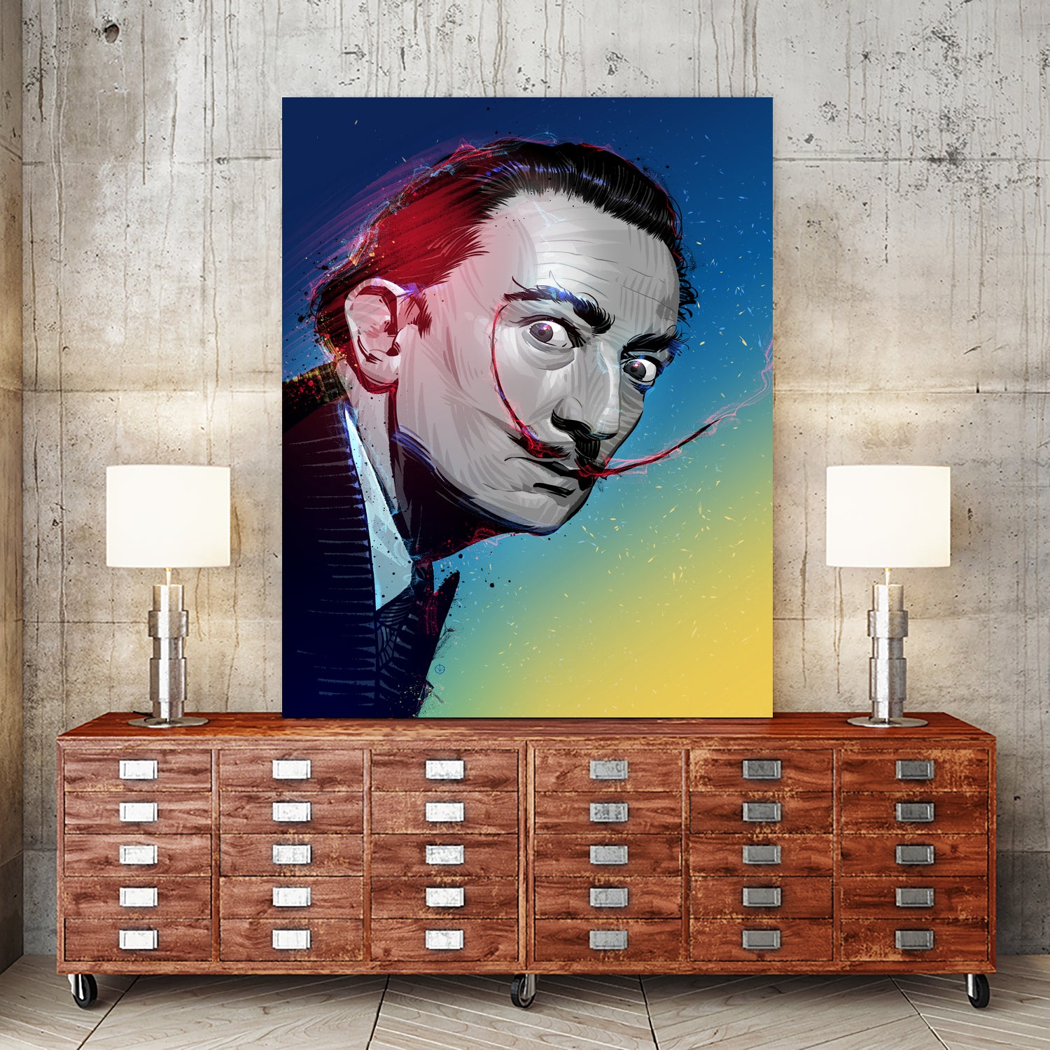 Salvador Dali by Nikita Abakumov on GIANT ART - blue digital painting