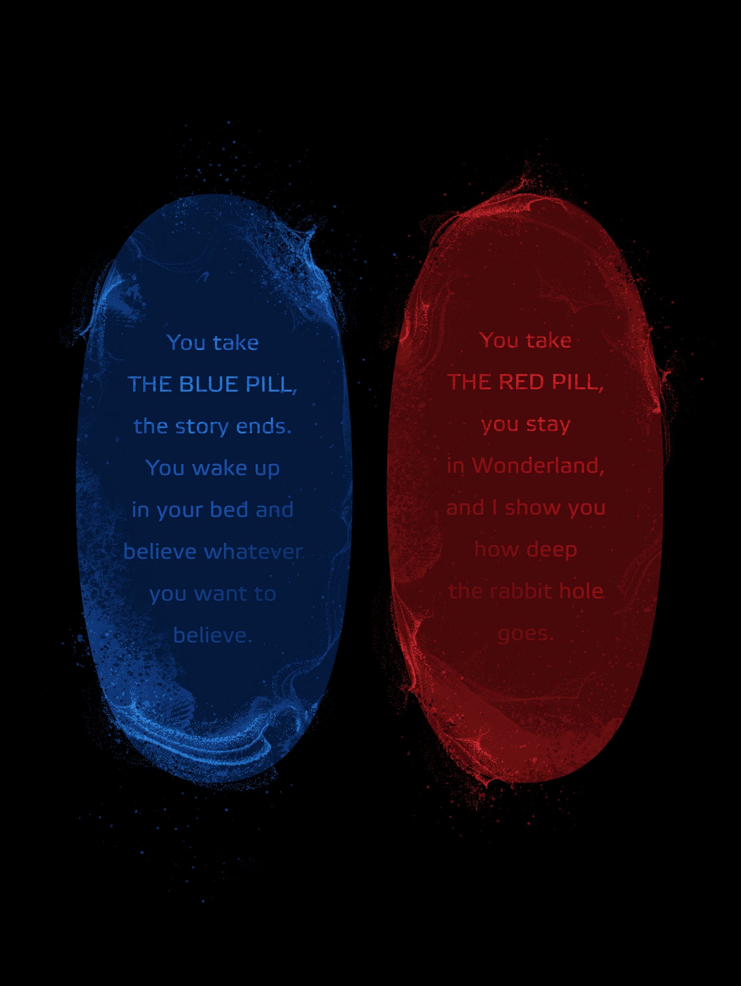 Red Blue Pills by Nikita Abakumov on GIANT ART - black digital painting