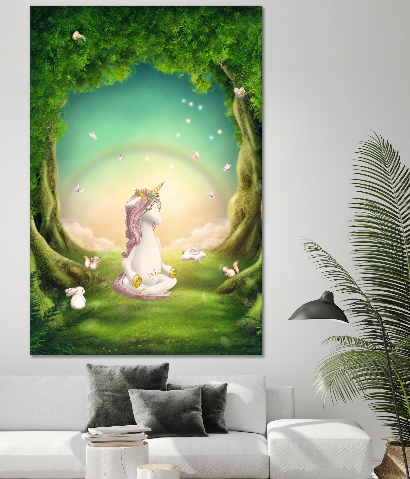 Unicorn Meditation by Ileana Mayer-Dobnig on GIANT ART - green photo illustration