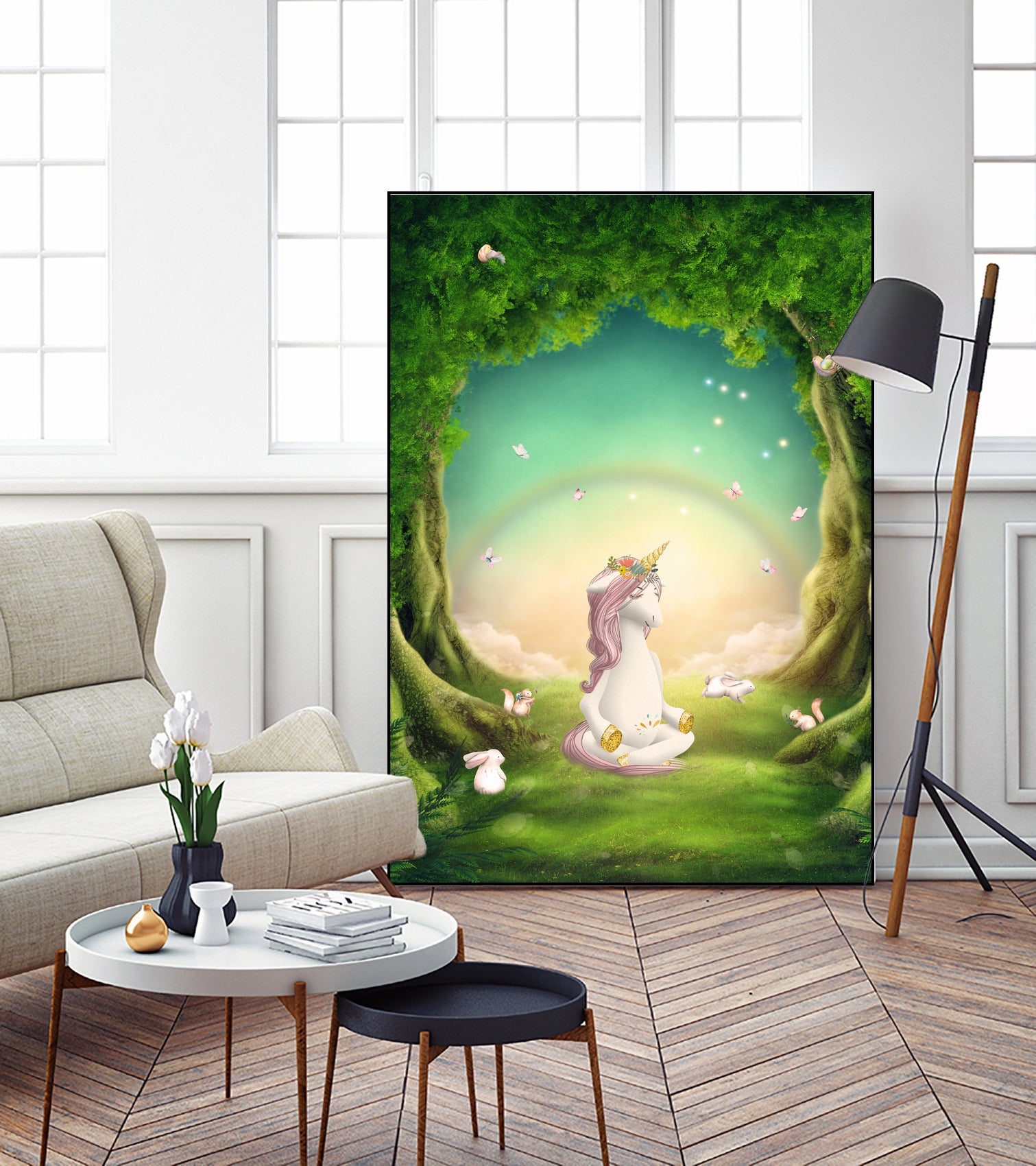 Unicorn Meditation by Ileana Mayer-Dobnig on GIANT ART - green photo illustration