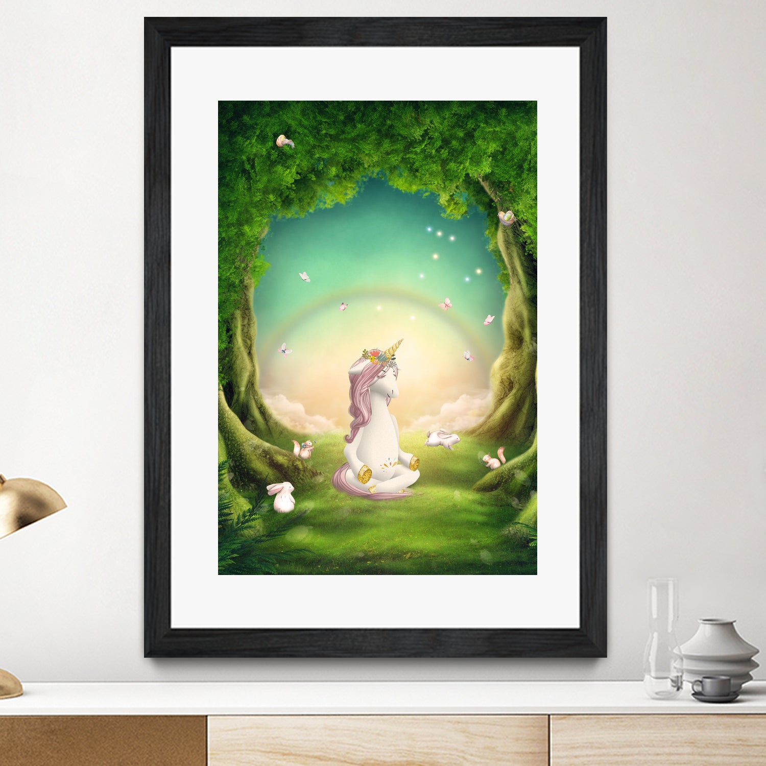 Unicorn Meditation by Ileana Mayer-Dobnig on GIANT ART - green photo illustration