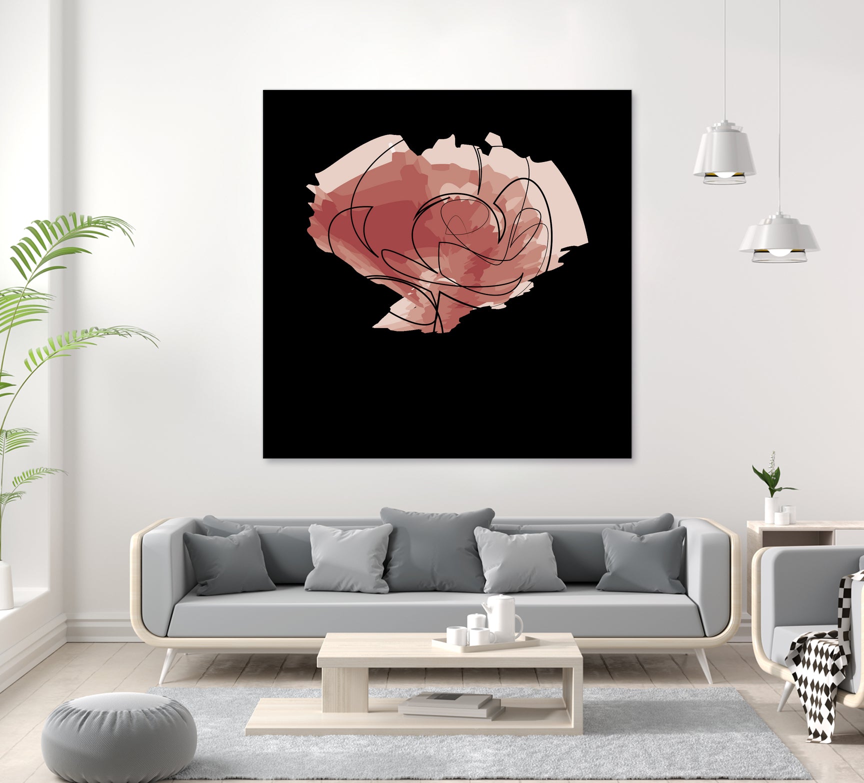 rose - one line art by Andrew Strugallo on GIANT ART - white digital drawing