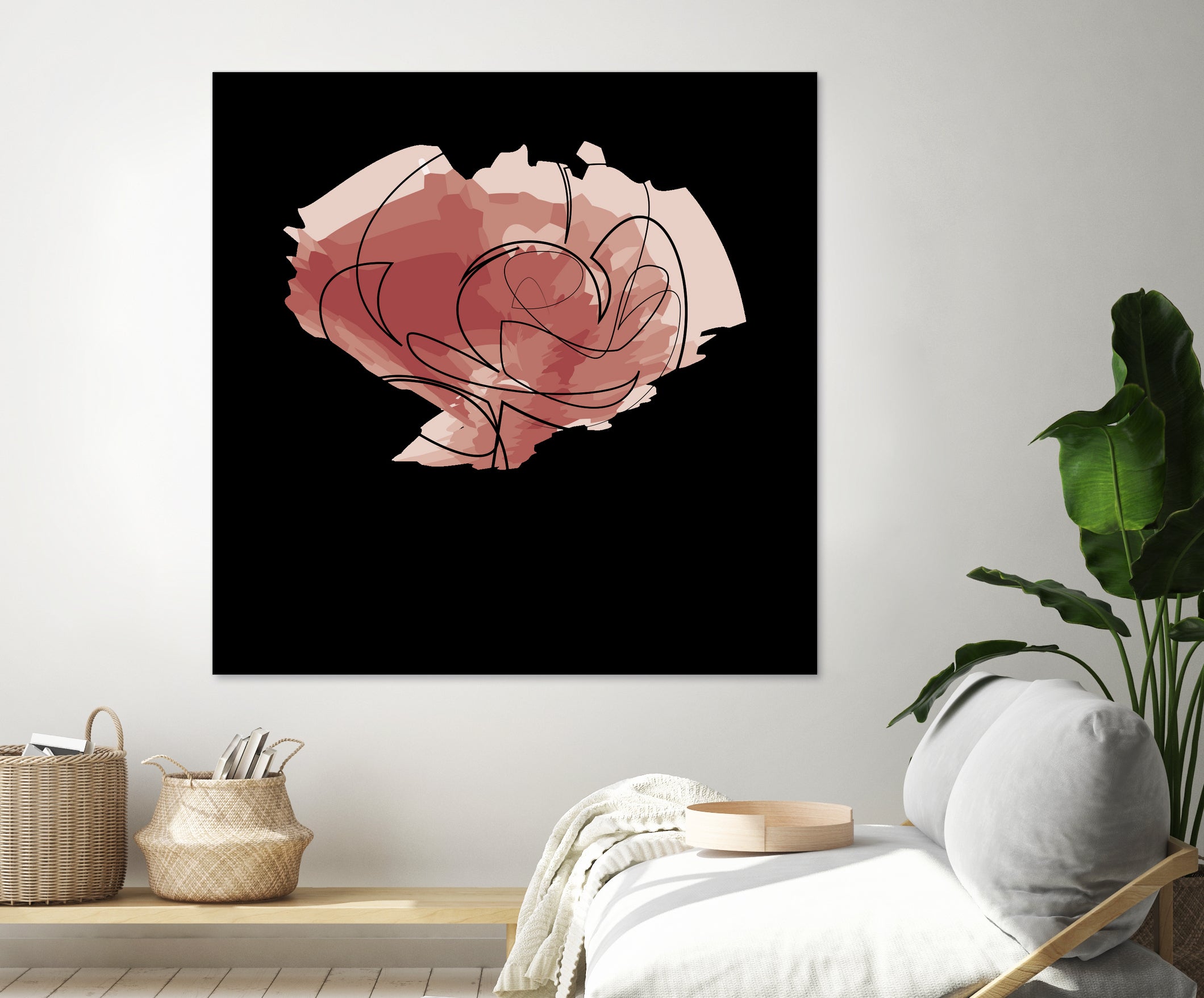 rose - one line art by Andrew Strugallo on GIANT ART - white digital drawing