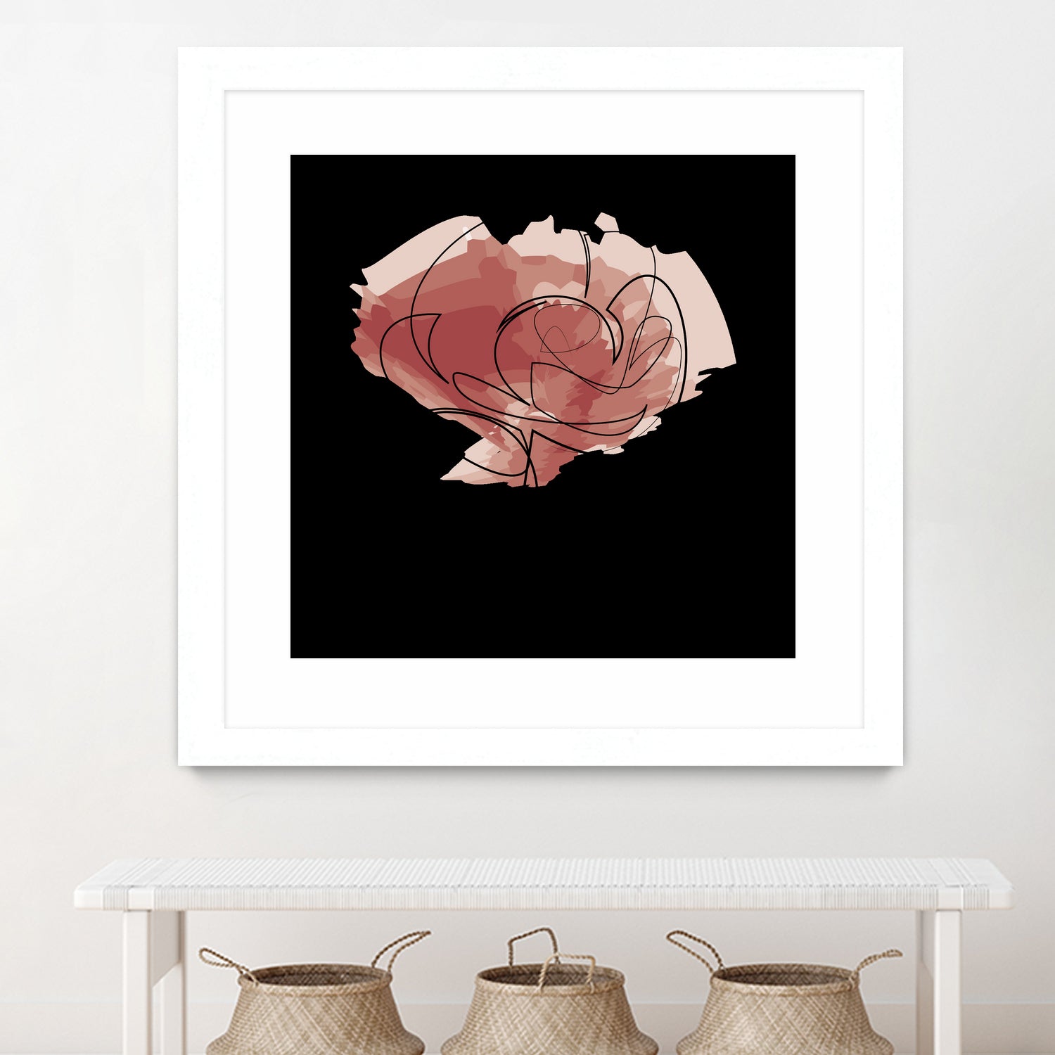 rose - one line art by Andrew Strugallo on GIANT ART - white digital drawing