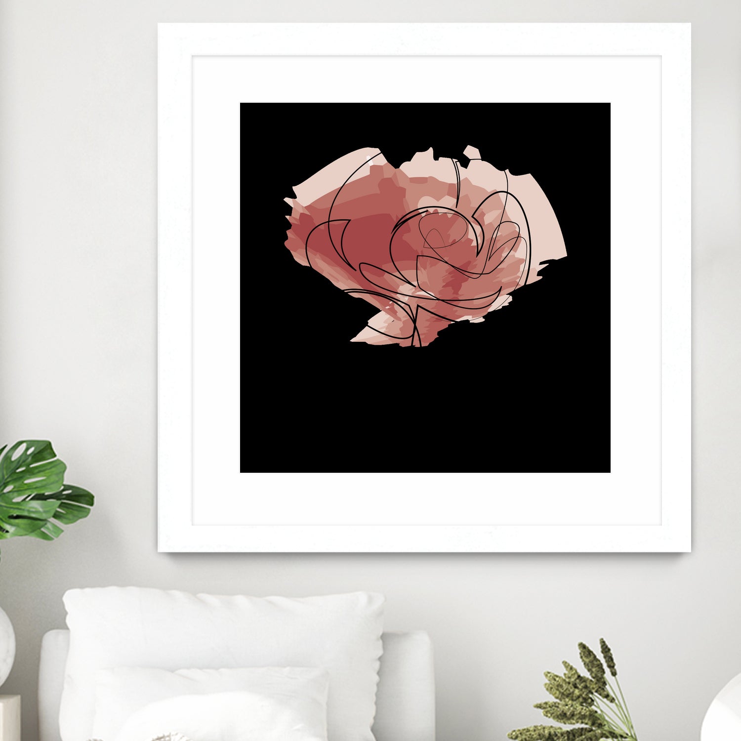 rose - one line art by Andrew Strugallo on GIANT ART - white digital drawing