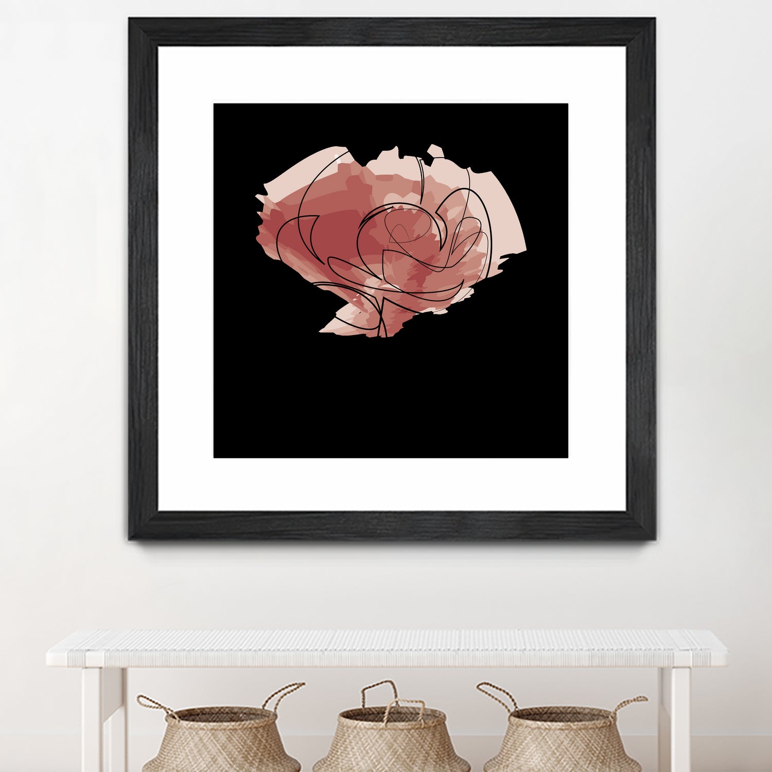 rose - one line art by Andrew Strugallo on GIANT ART - white digital drawing