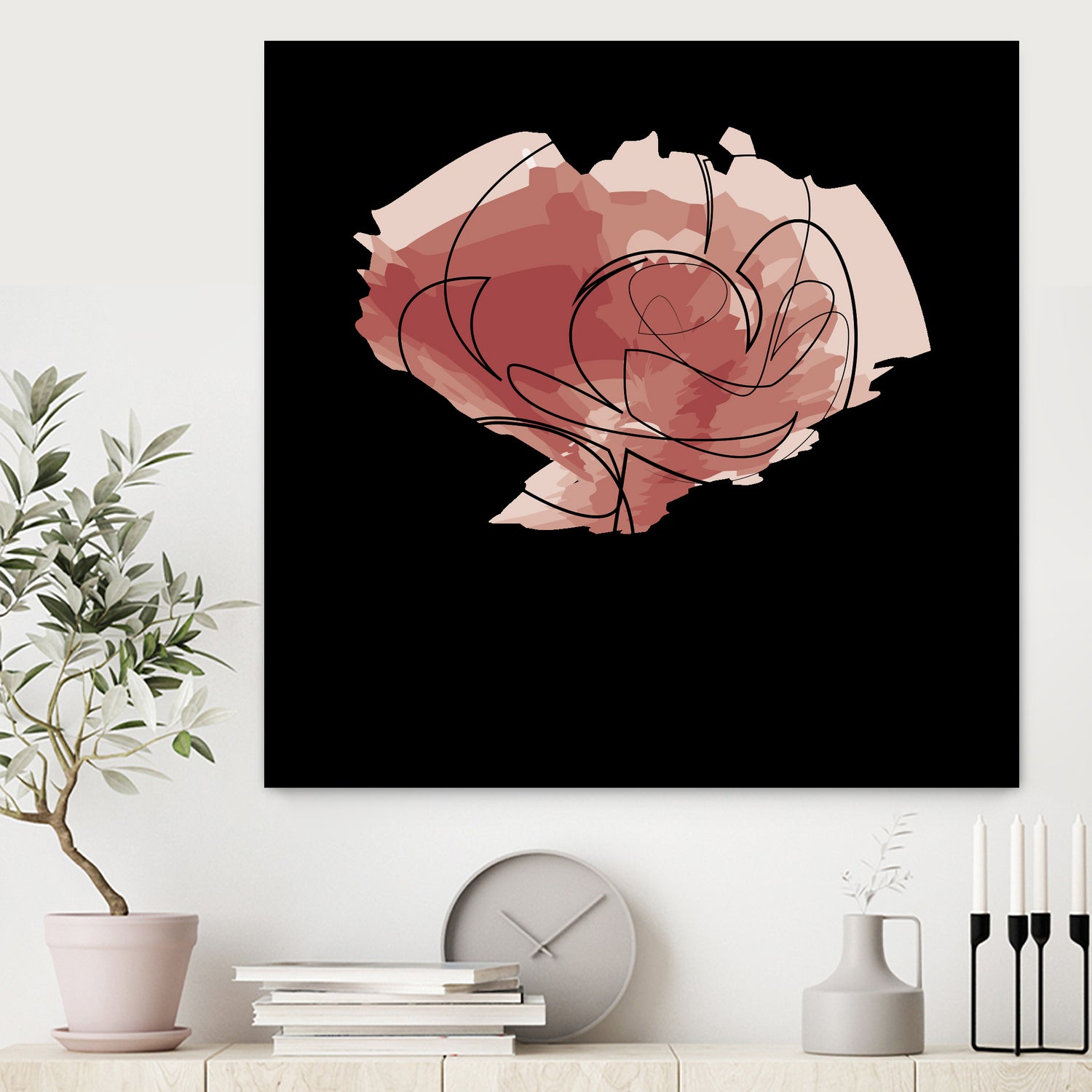 rose - one line art by Andrew Strugallo on GIANT ART - white digital drawing