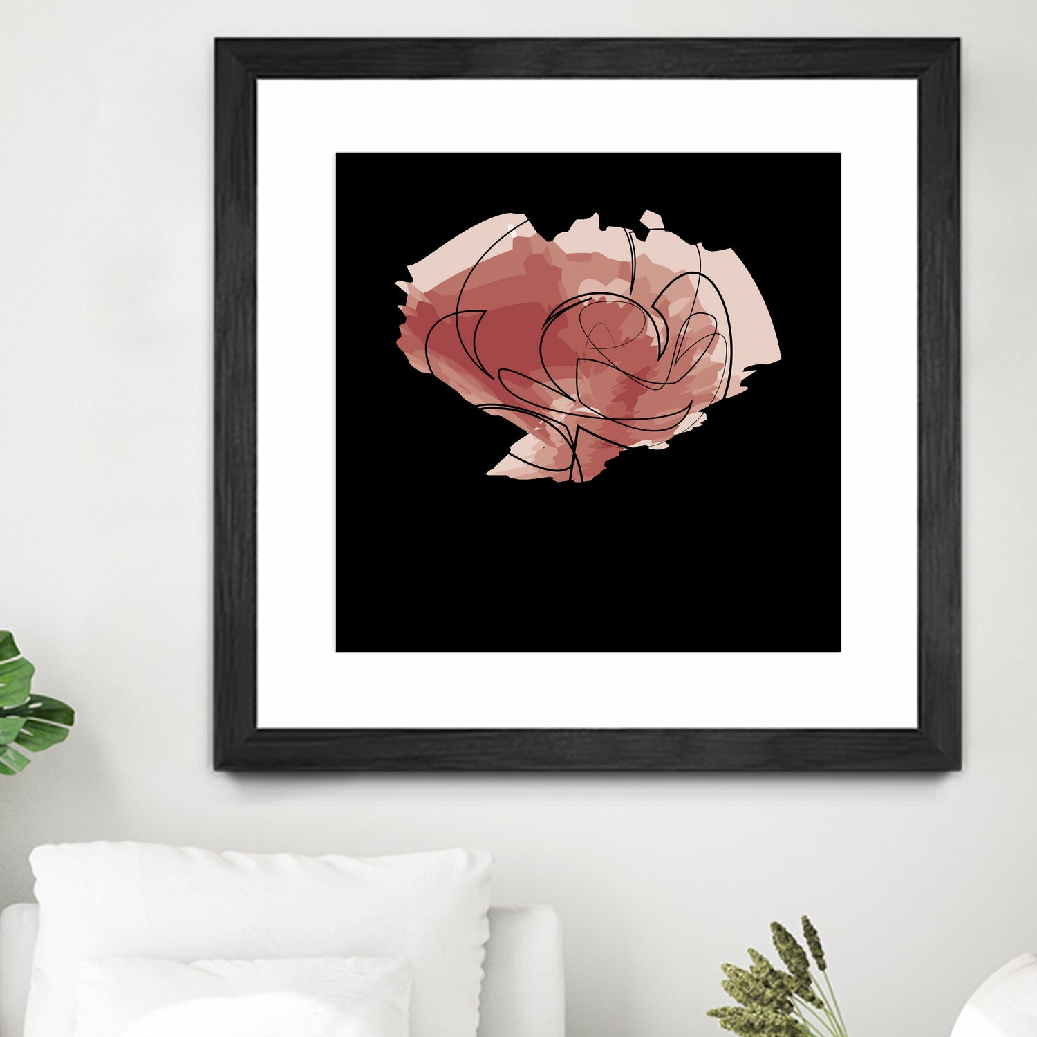 rose - one line art by Andrew Strugallo on GIANT ART - white digital drawing