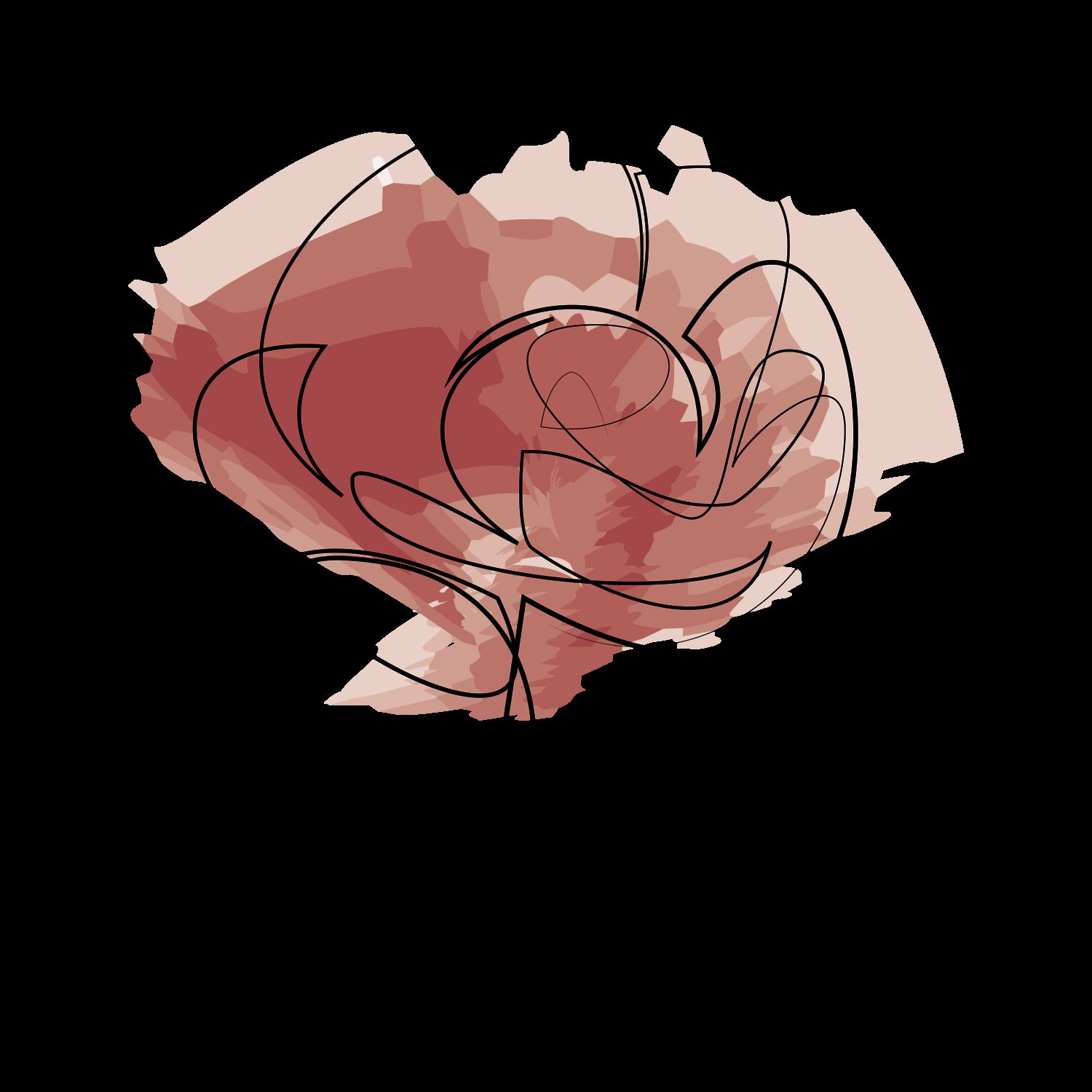 rose - one line art by Andrew Strugallo on GIANT ART - white digital drawing