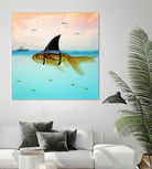 Goldfish with a Shark Fin by Vin Zzep on GIANT ART - white digital painting