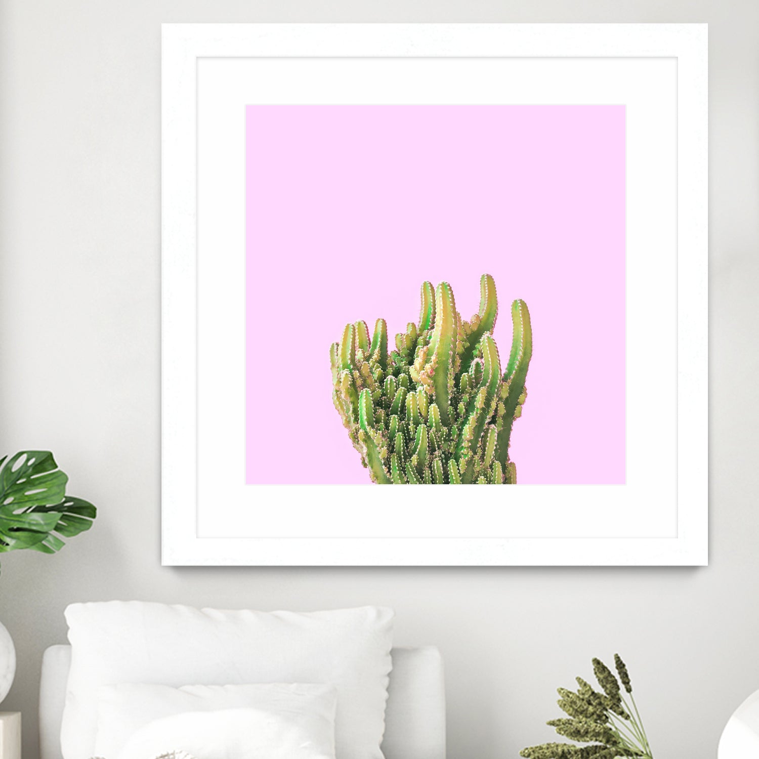 Summer Cactus Fingers on Soft Lavender by Dominique Van Roey on GIANT ART - pink photo manipulation