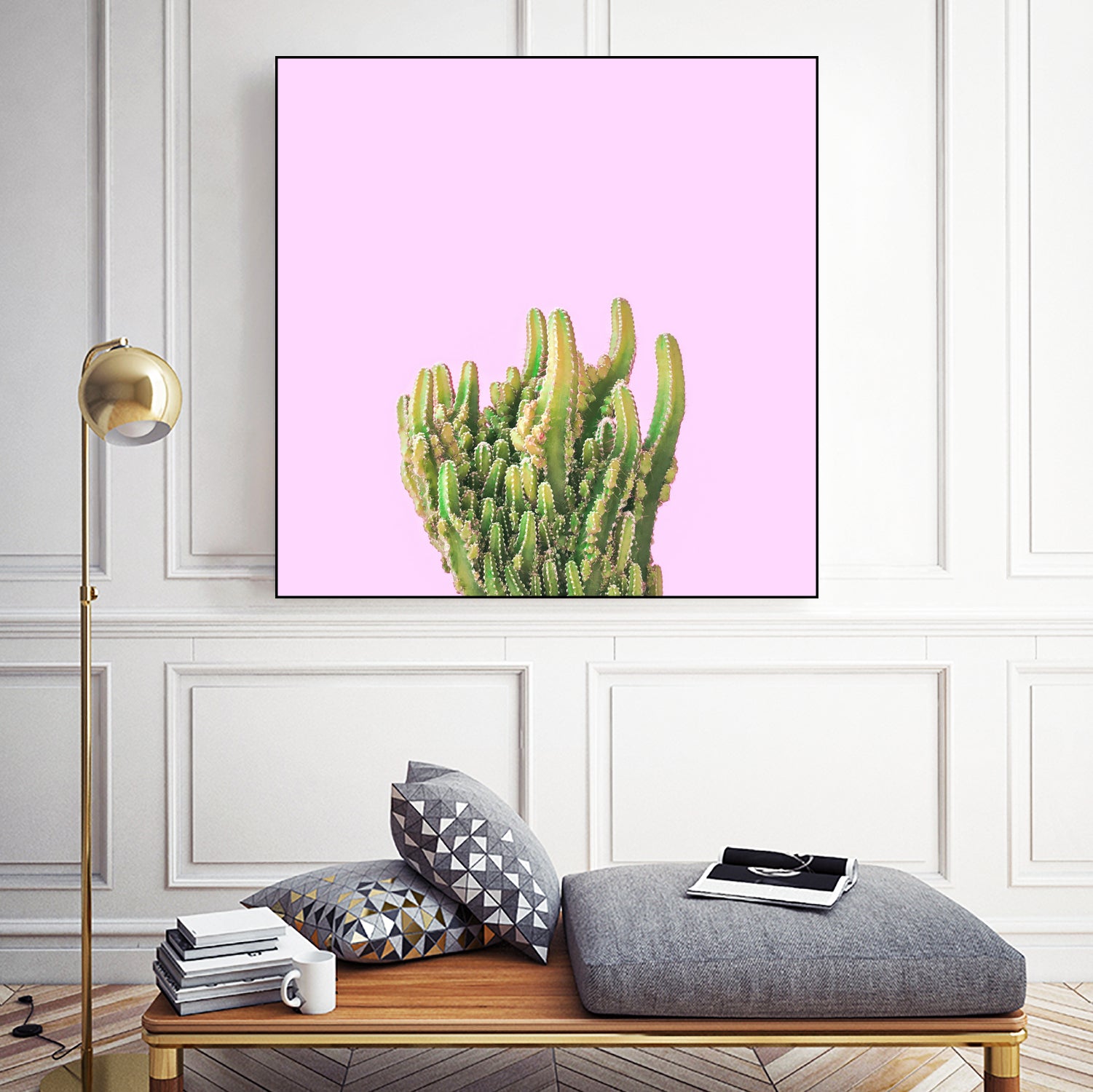 Summer Cactus Fingers on Soft Lavender by Dominique Van Roey on GIANT ART - pink photo manipulation