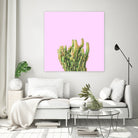Summer Cactus Fingers on Soft Lavender by Dominique Van Roey on GIANT ART - pink photo manipulation