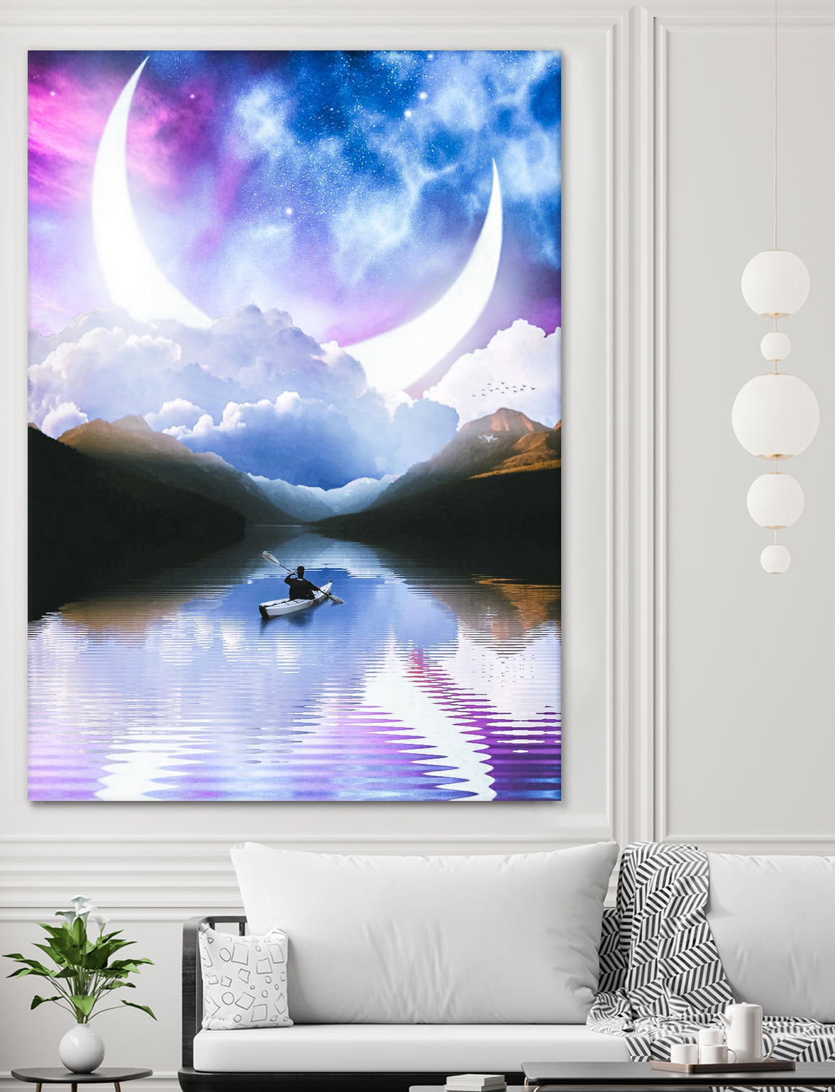 Peaceful Getaway on a Small Quiet Lake by GEN Z by Rigaud Mickaël on GIANT ART - blue photo illustration