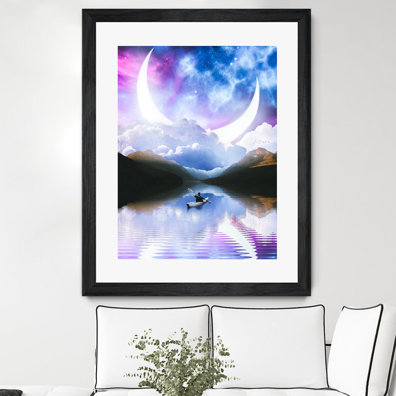 Peaceful Getaway on a Small Quiet Lake by GEN Z by Rigaud Mickaël on GIANT ART - blue photo illustration