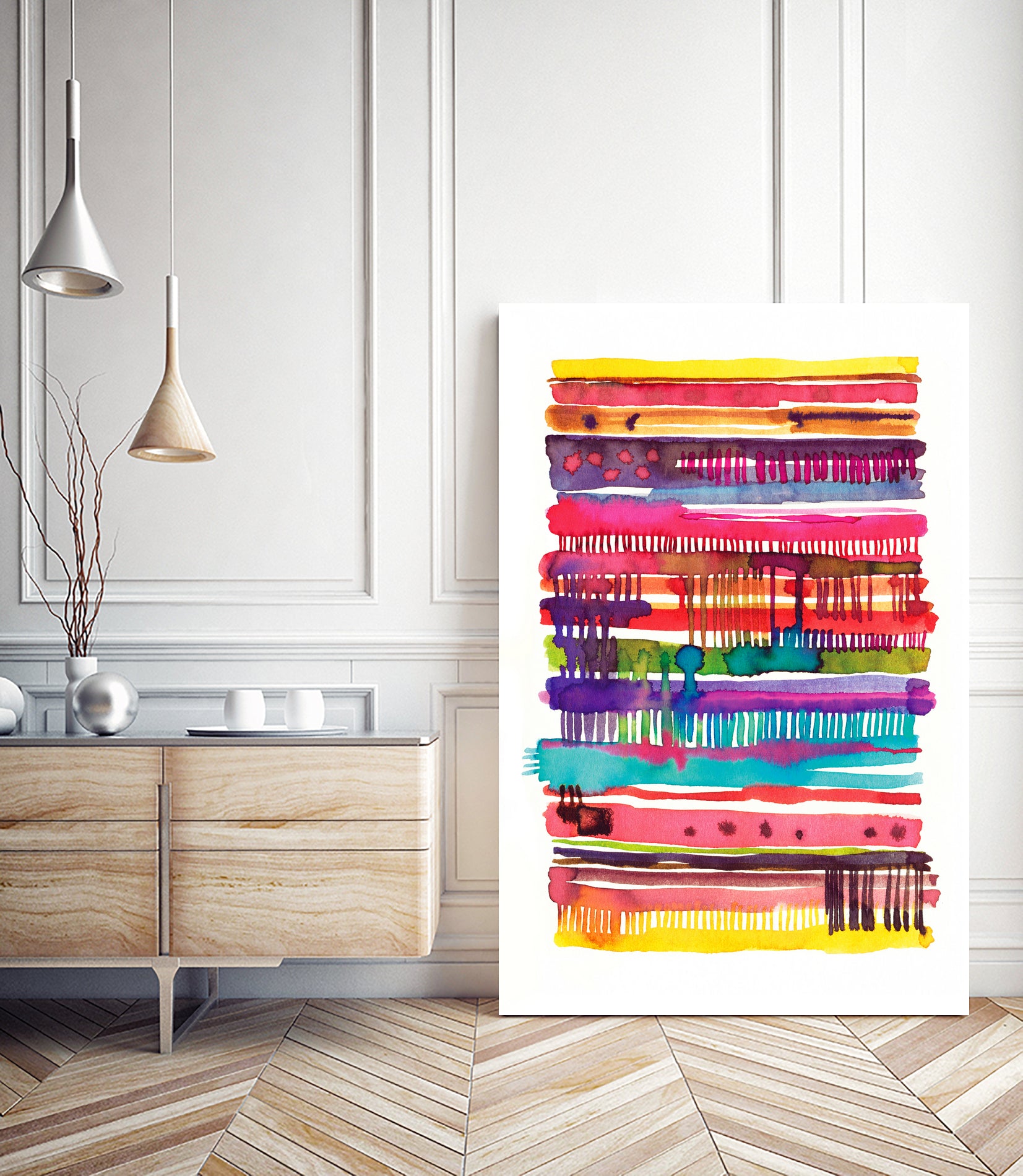 Vainica- Knitted watercolor by Laura Muñoz Estellés on GIANT ART - red digital painting