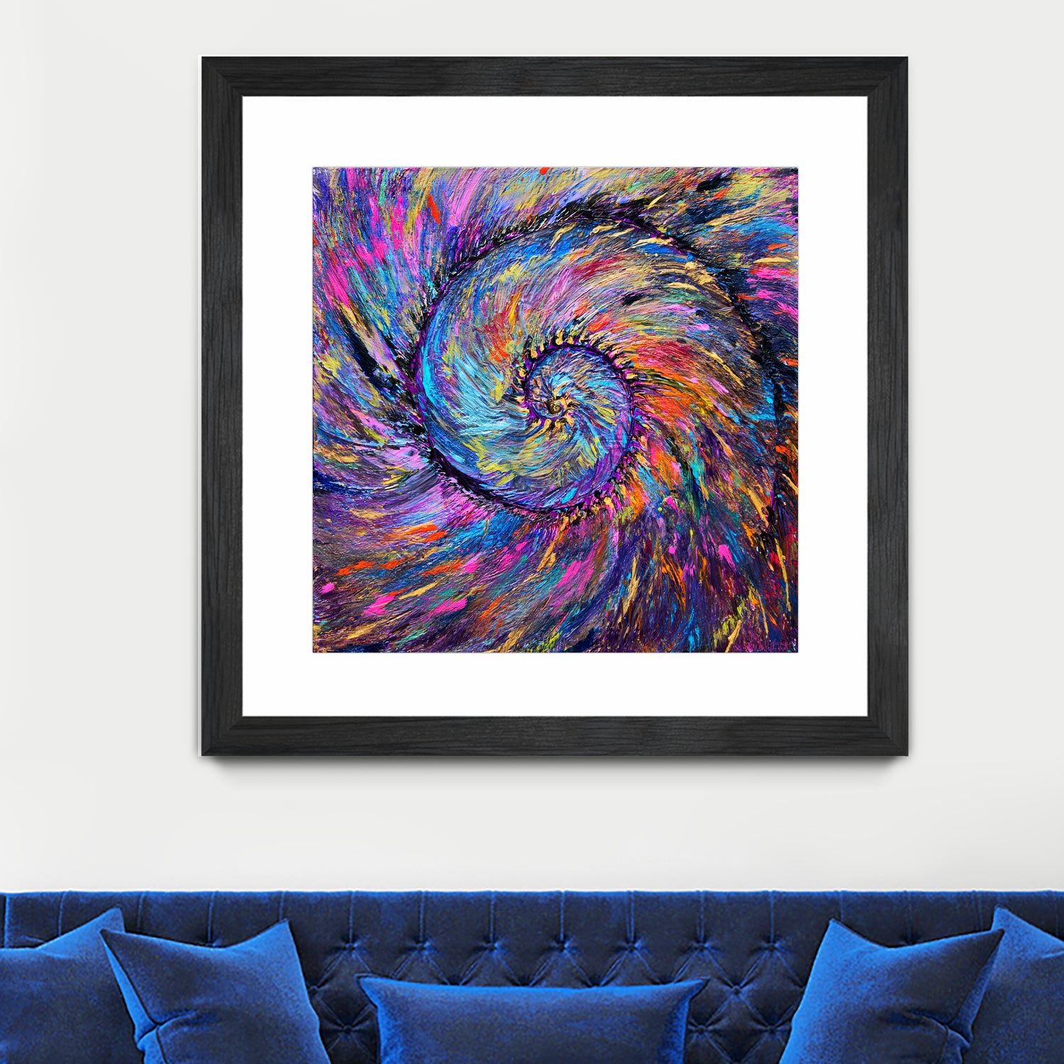 Superb Spiral Rainbow Amonite by Priscilla Batzell on GIANT ART - fuchsia mixed media