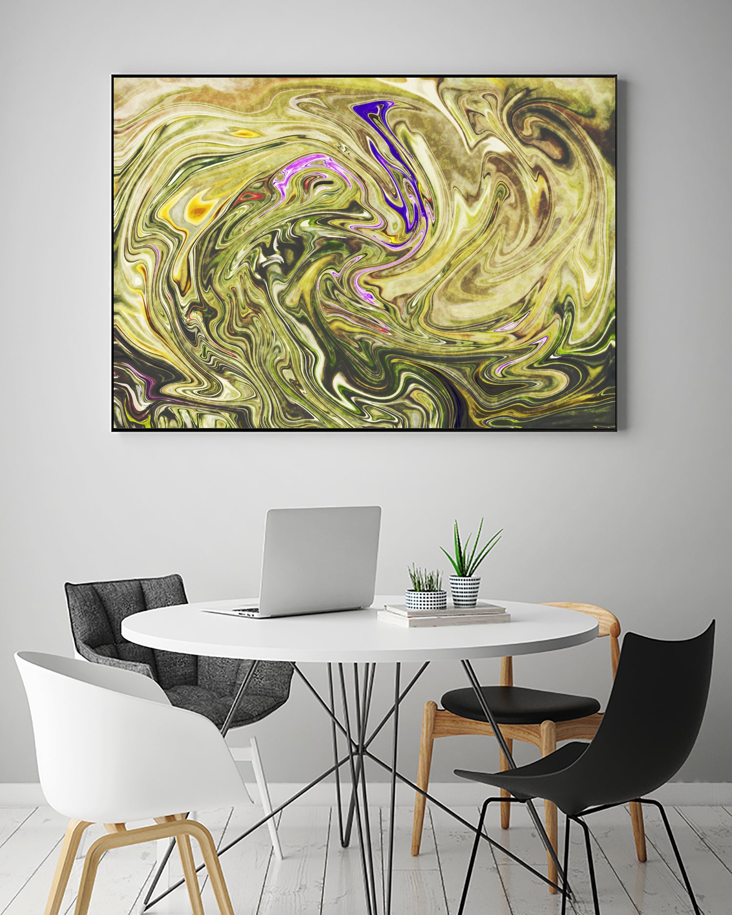 Abstract Marble Painting by Amir Faysal on GIANT ART - yellow digital painting