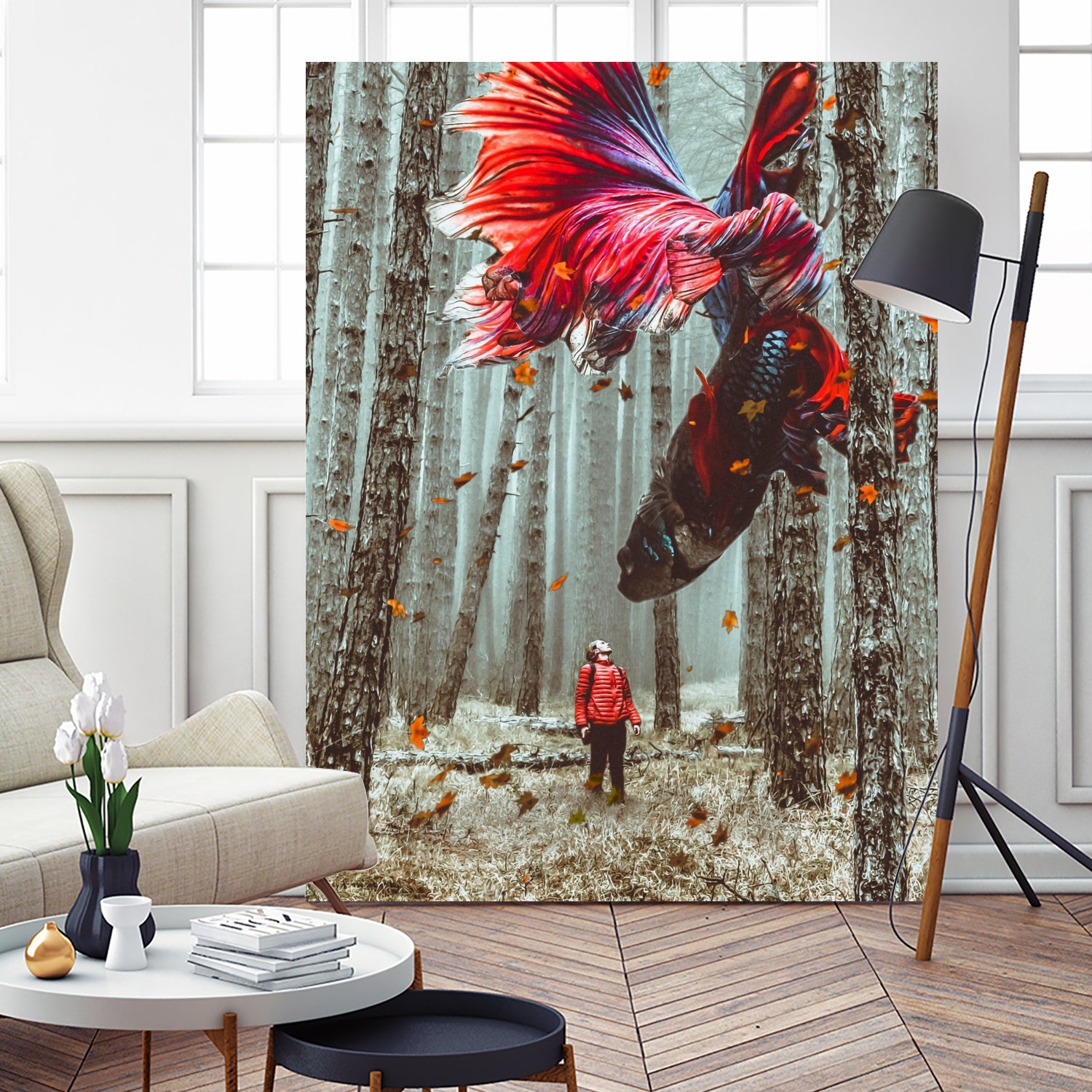 Forest Betta by GEN Z by Rigaud Mickaël on GIANT ART - red photo illustration