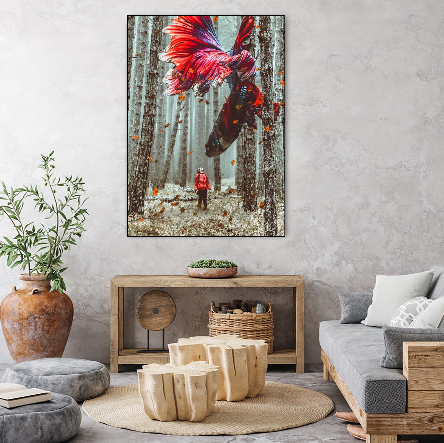 Forest Betta by GEN Z by Rigaud Mickaël on GIANT ART - red photo illustration