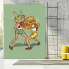 food fight by Alon Braier on GIANT ART - green mixed media