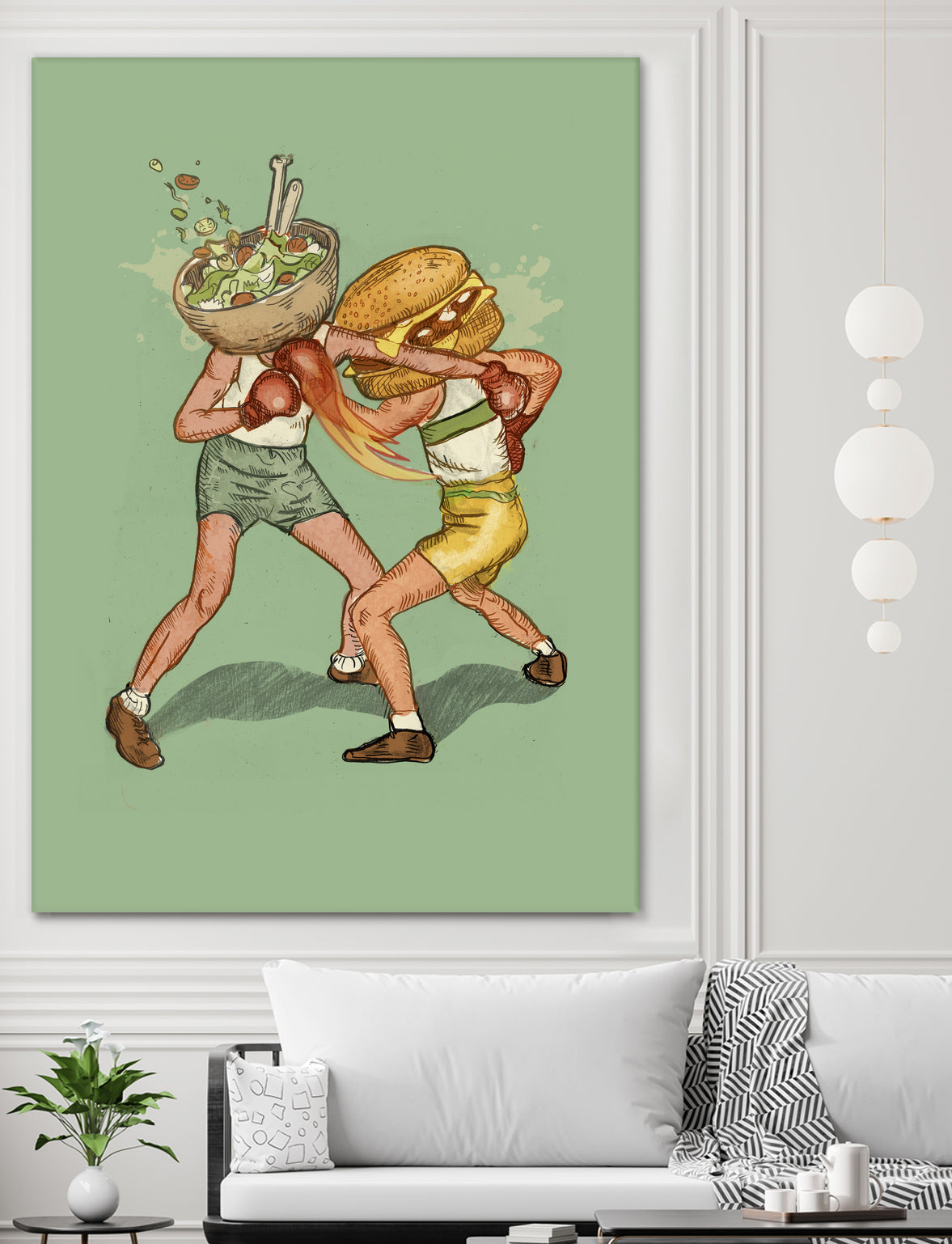 food fight by Alon Braier on GIANT ART - green mixed media