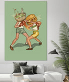 food fight by Alon Braier on GIANT ART - green mixed media