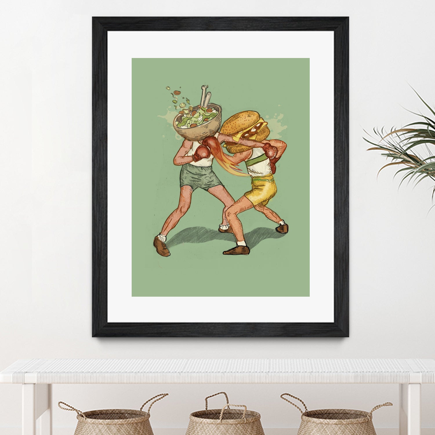 food fight by Alon Braier on GIANT ART - green mixed media