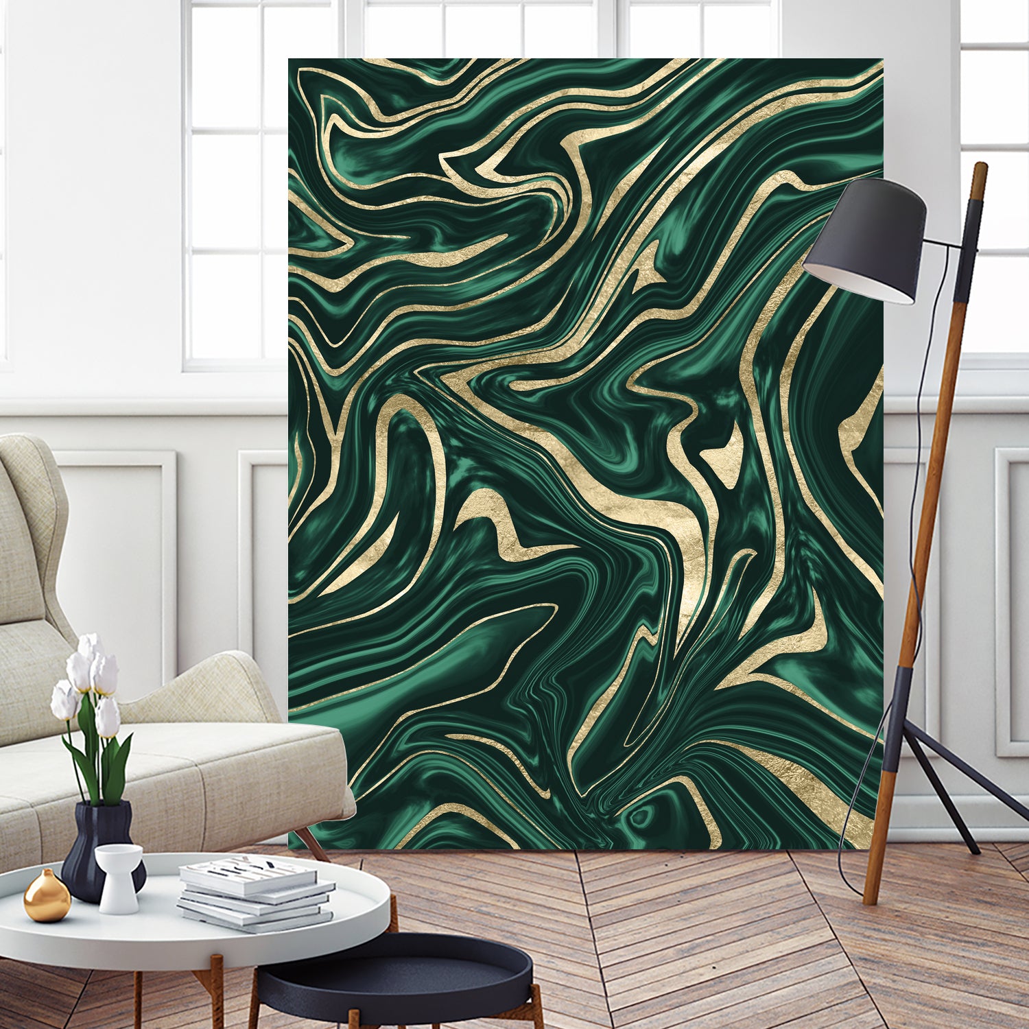 Emerald Green Black Gold Marble #1 #decor #art by Anita & Bella Jantz on GIANT ART - green digital painting