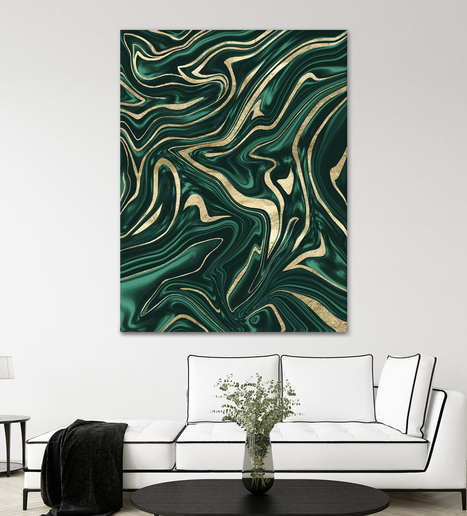 Emerald Green Black Gold Marble #1 #decor #art by Anita & Bella Jantz on GIANT ART - green digital painting