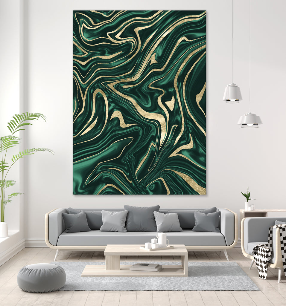 Emerald Green Black Gold Marble #1 #decor #art by Anita & Bella Jantz on GIANT ART - green digital painting