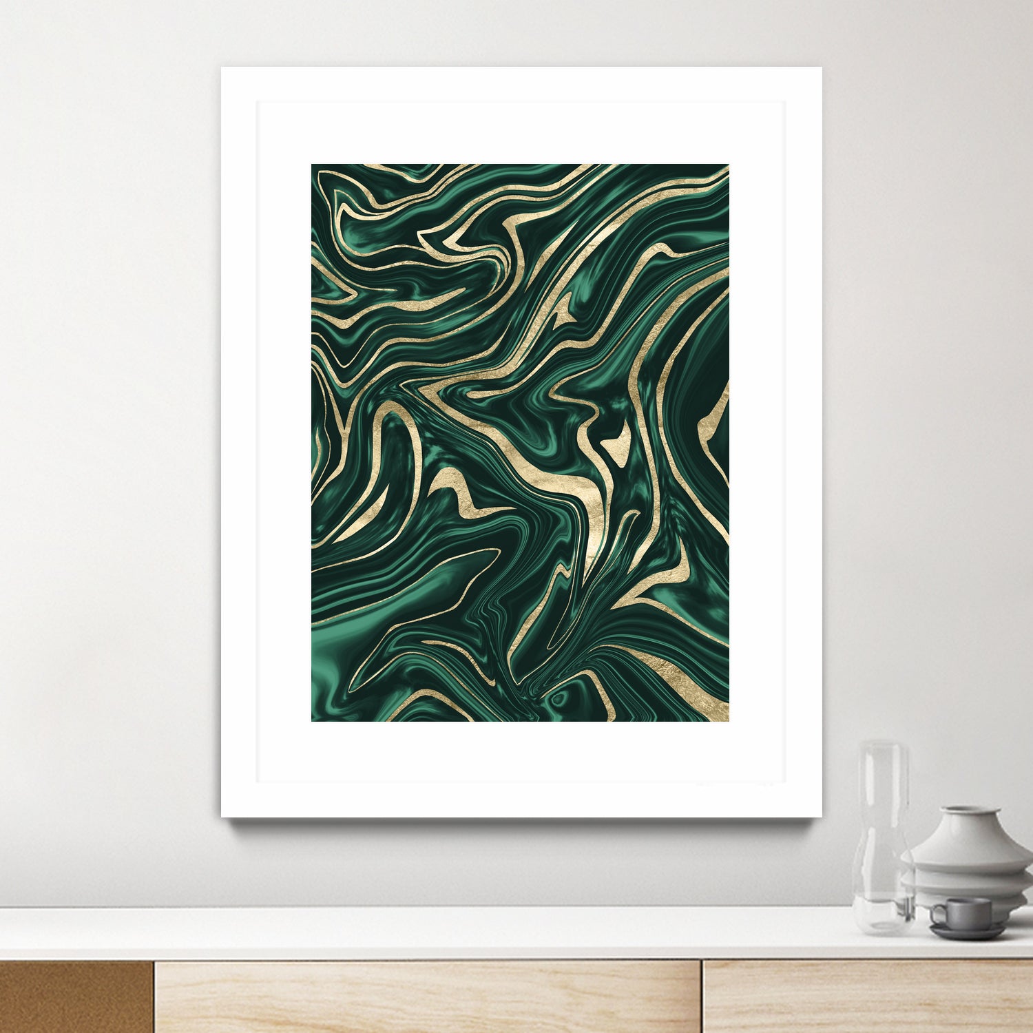 Emerald Green Black Gold Marble #1 #decor #art by Anita & Bella Jantz on GIANT ART - green digital painting