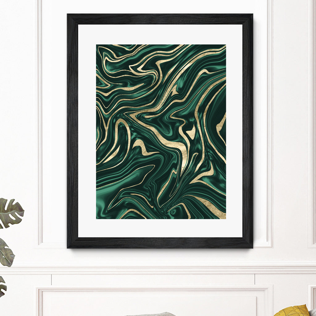 Emerald Green Black Gold Marble #1 #decor #art by Anita & Bella Jantz on GIANT ART - green digital painting