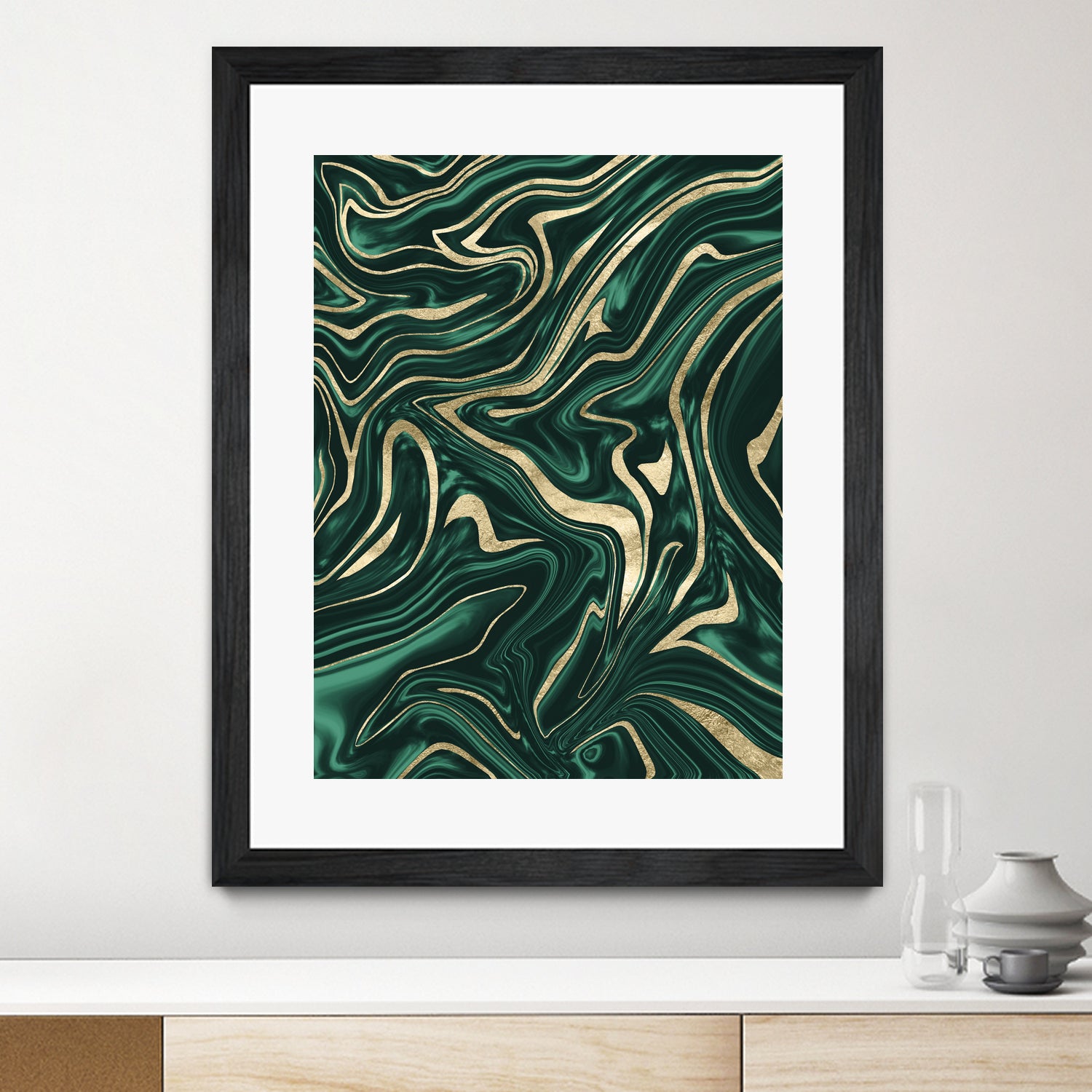 Emerald Green Black Gold Marble #1 #decor #art by Anita & Bella Jantz on GIANT ART - green digital painting