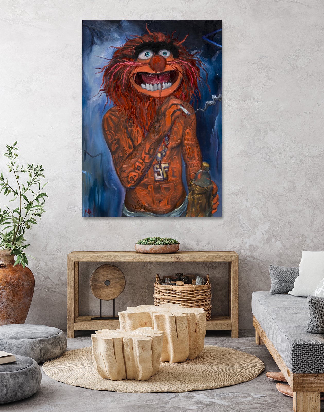 Lil Animal by Nick Beery on GIANT ART - orange mixed media