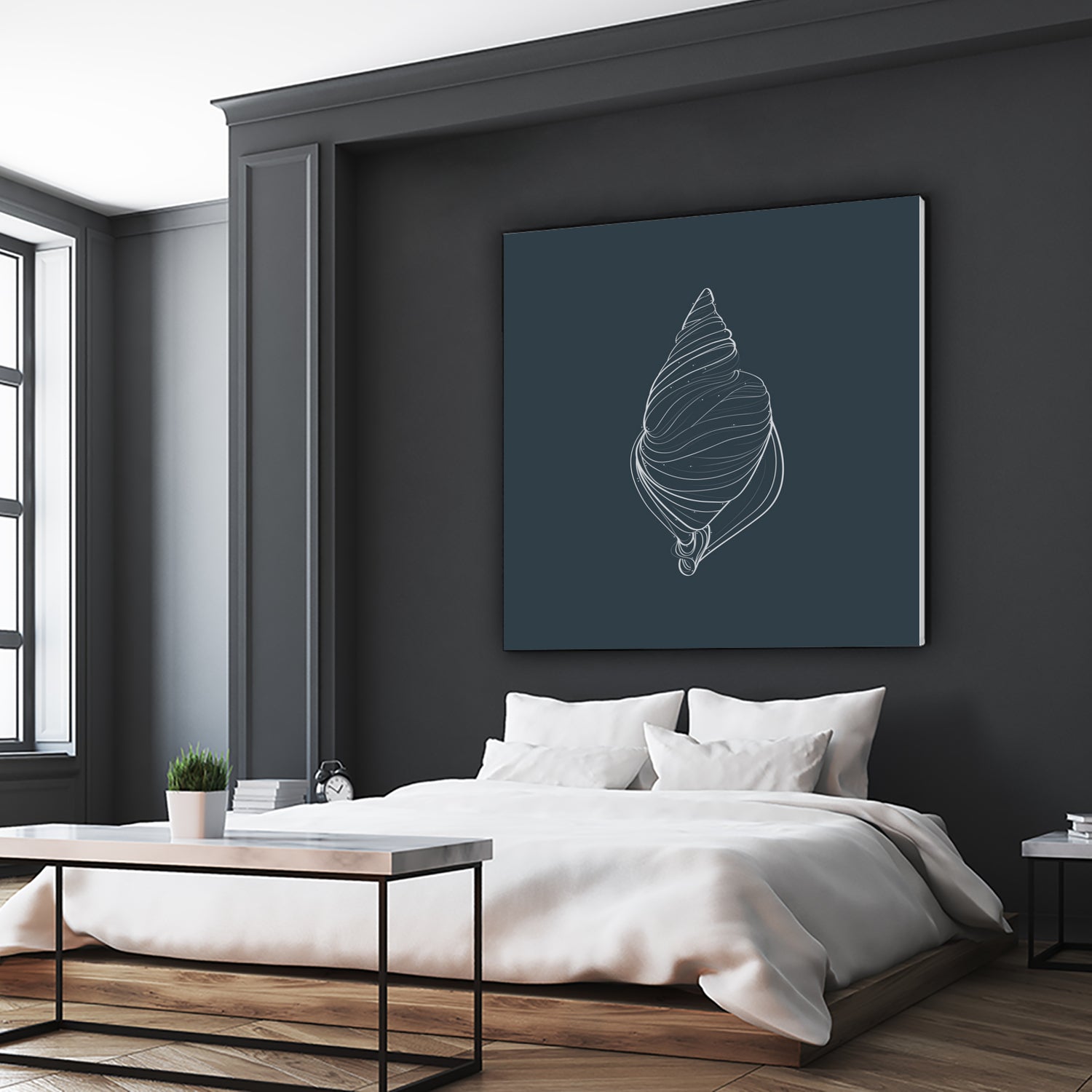 Shell by Alessandra Gagliano on GIANT ART - gray vector illustration