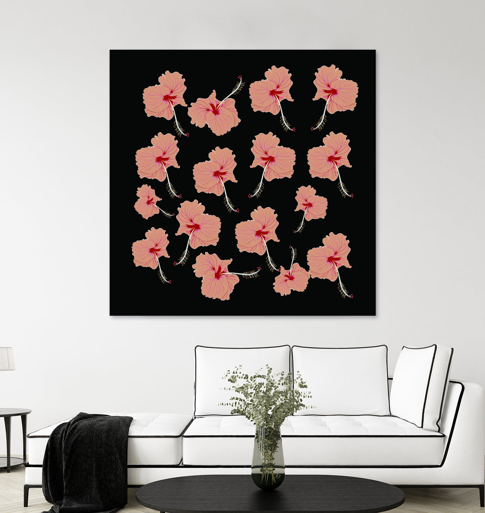 Delicate Hibiscus Flowers by Vanka Manitarka on GIANT ART - pink digital painting