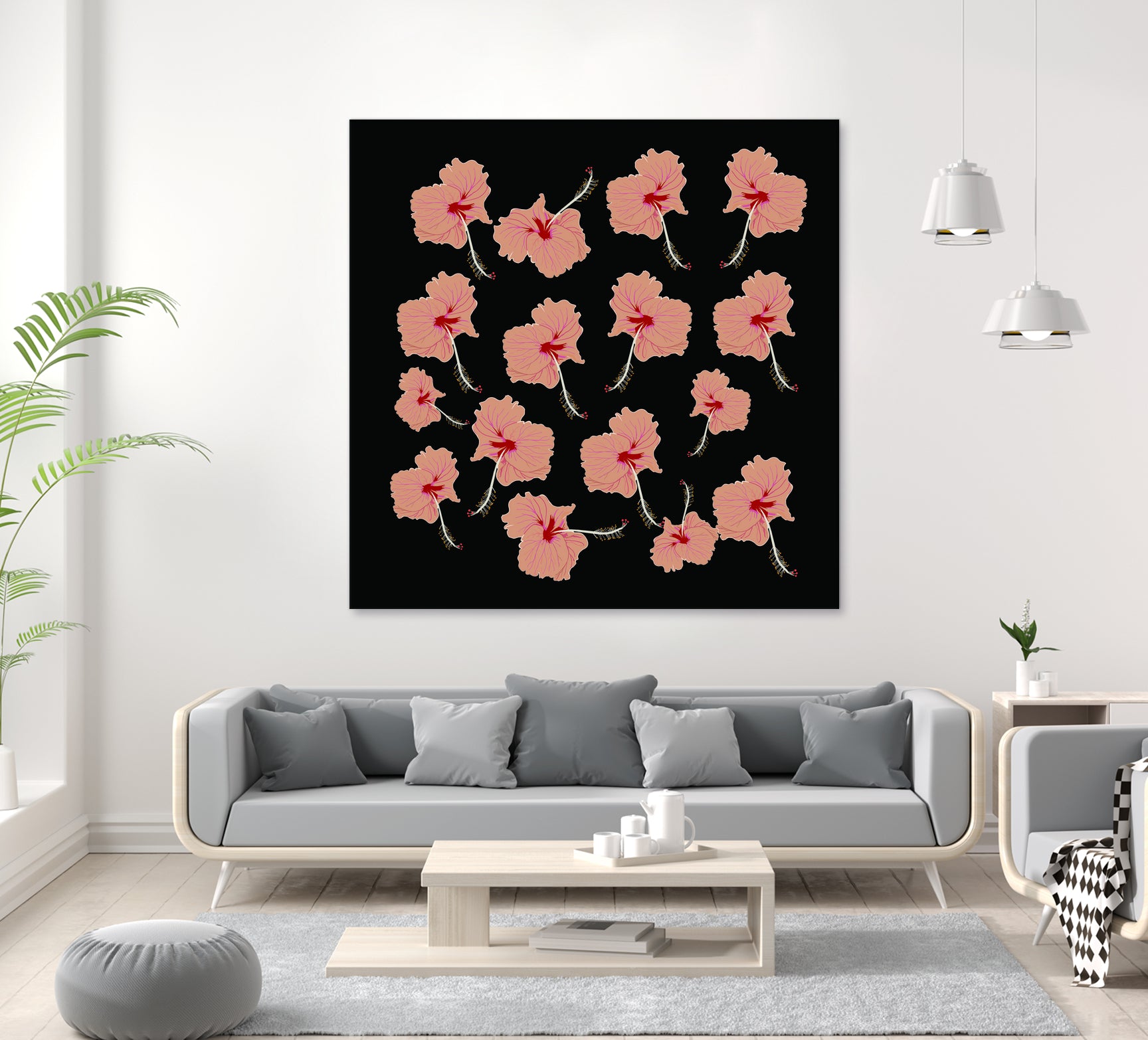 Delicate Hibiscus Flowers by Vanka Manitarka on GIANT ART - pink digital painting