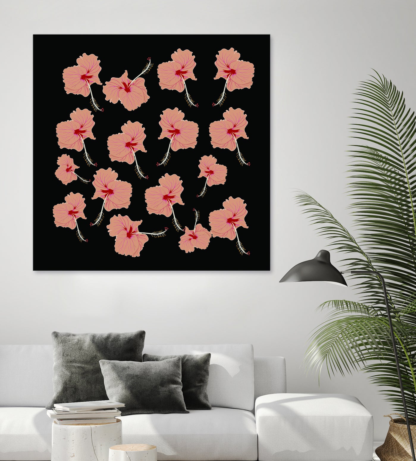 Delicate Hibiscus Flowers by Vanka Manitarka on GIANT ART - pink digital painting