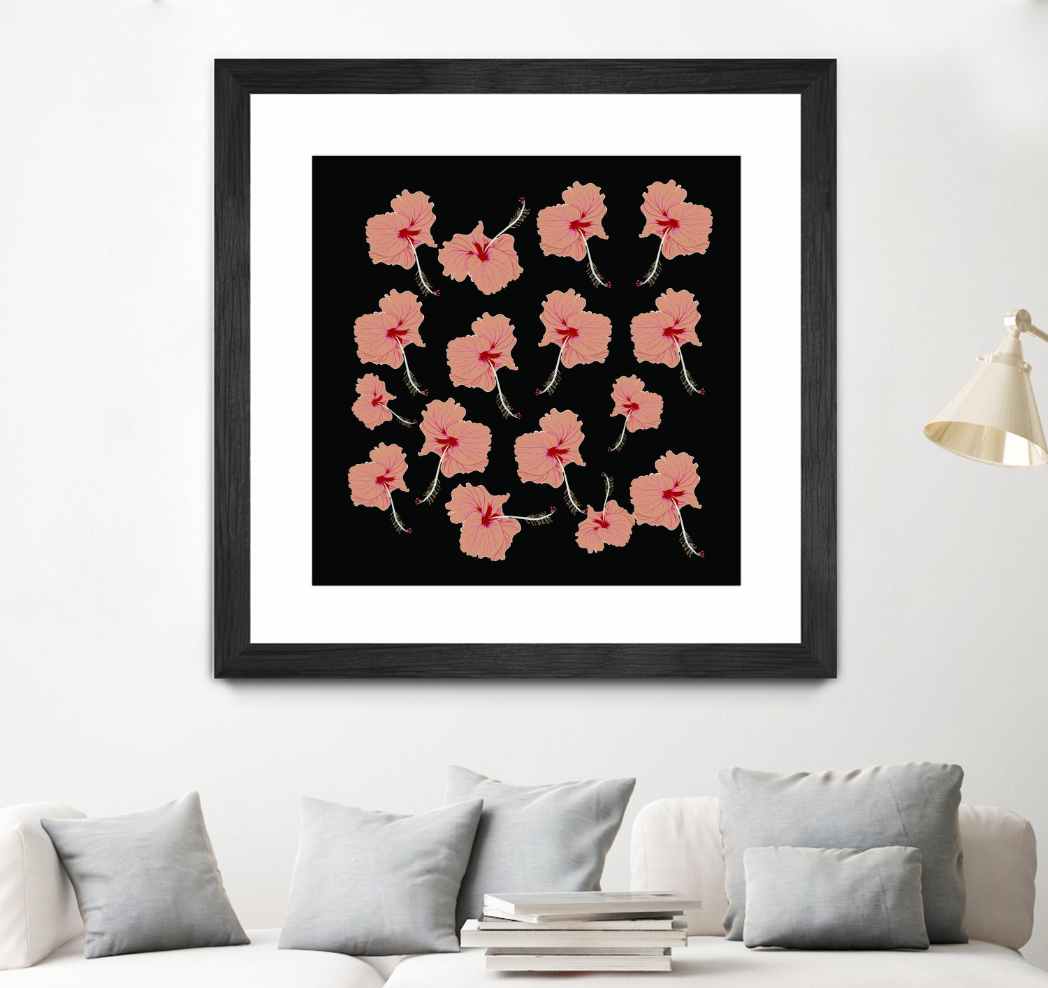 Delicate Hibiscus Flowers by Vanka Manitarka on GIANT ART - pink digital painting